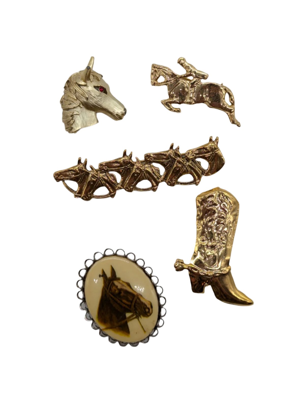 Equestrian Icons Vintage Brooch Set