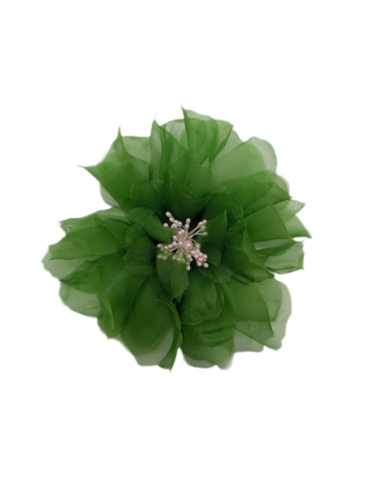 Broochella Men’s Aubrieta flower brooch pin silk organza handmade luxury designer green 