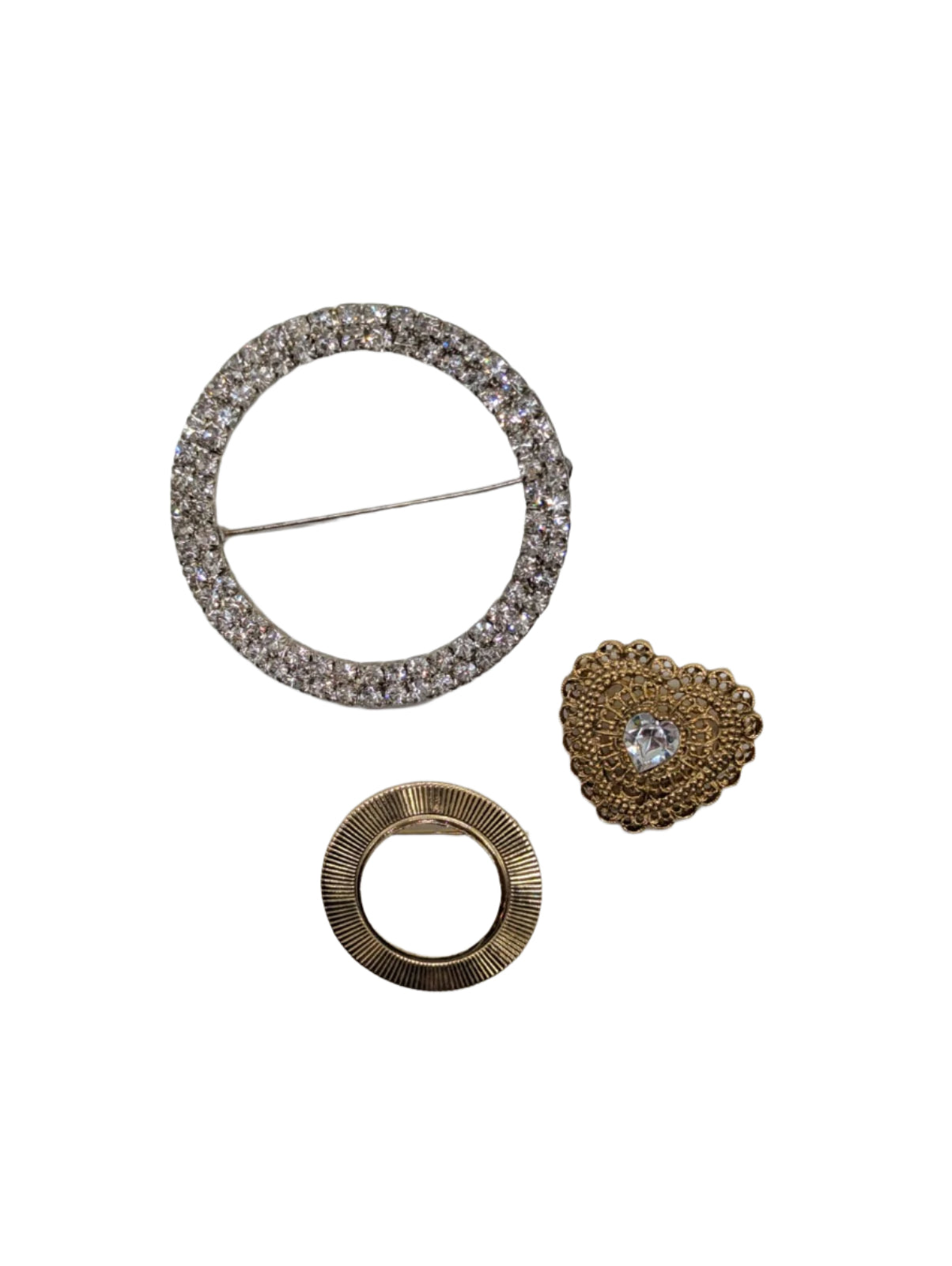Deco Halo Vintage Brooch Pin Set