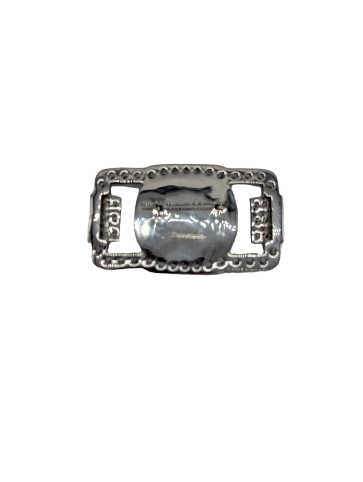 Broochella Libertene brooch pin silver tone metal crystal blue resin centre piece men’s designer luxury