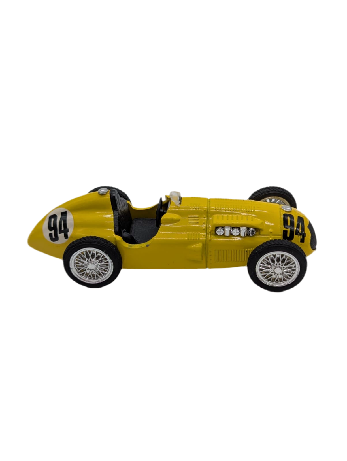 Broochella Giallo Fuoco No.94 Vintage Formula One yellow racing car brooch pin men's women's upcycled designer 