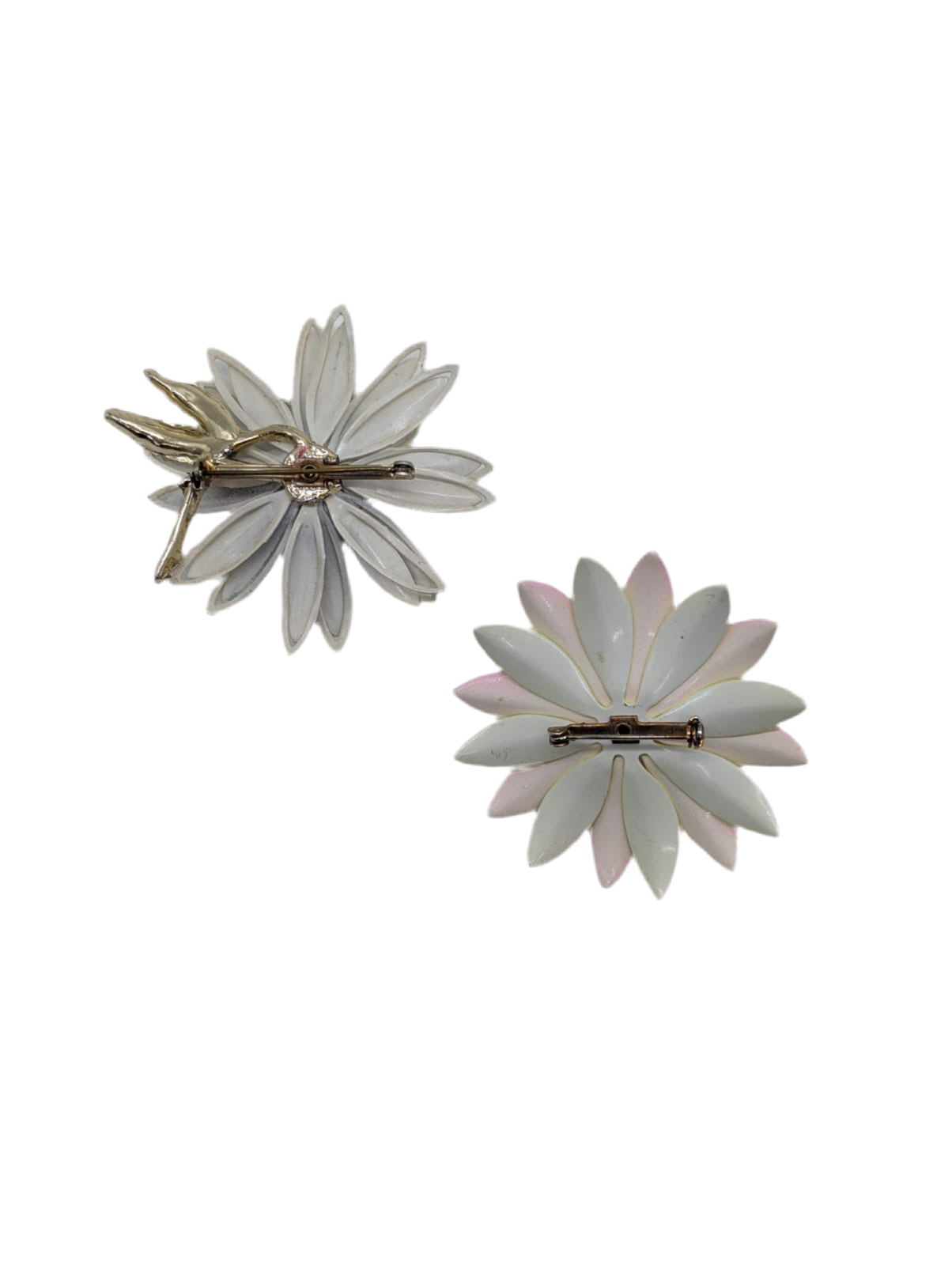 Broochella vintage brooch set duo flower pop enamel luxury designer white purple retro men’s women’s 