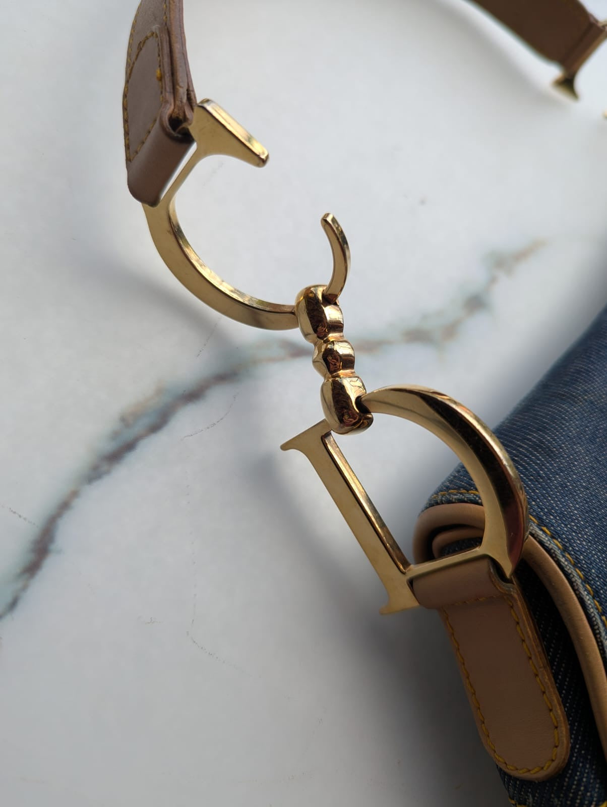 Dior Blue Denim Vintage Saddle Bag Luxury designer