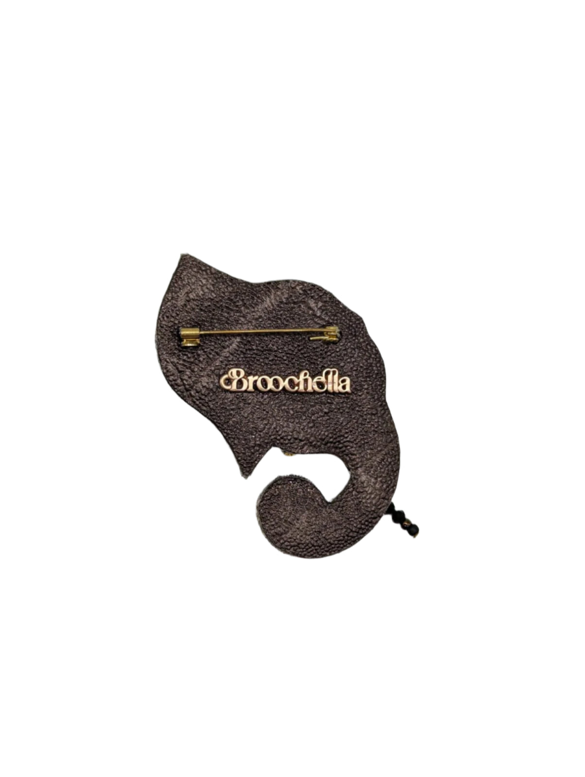 Broochella Men's Elephant brooch pin gold black hand beaded sequin handmade luxury designer