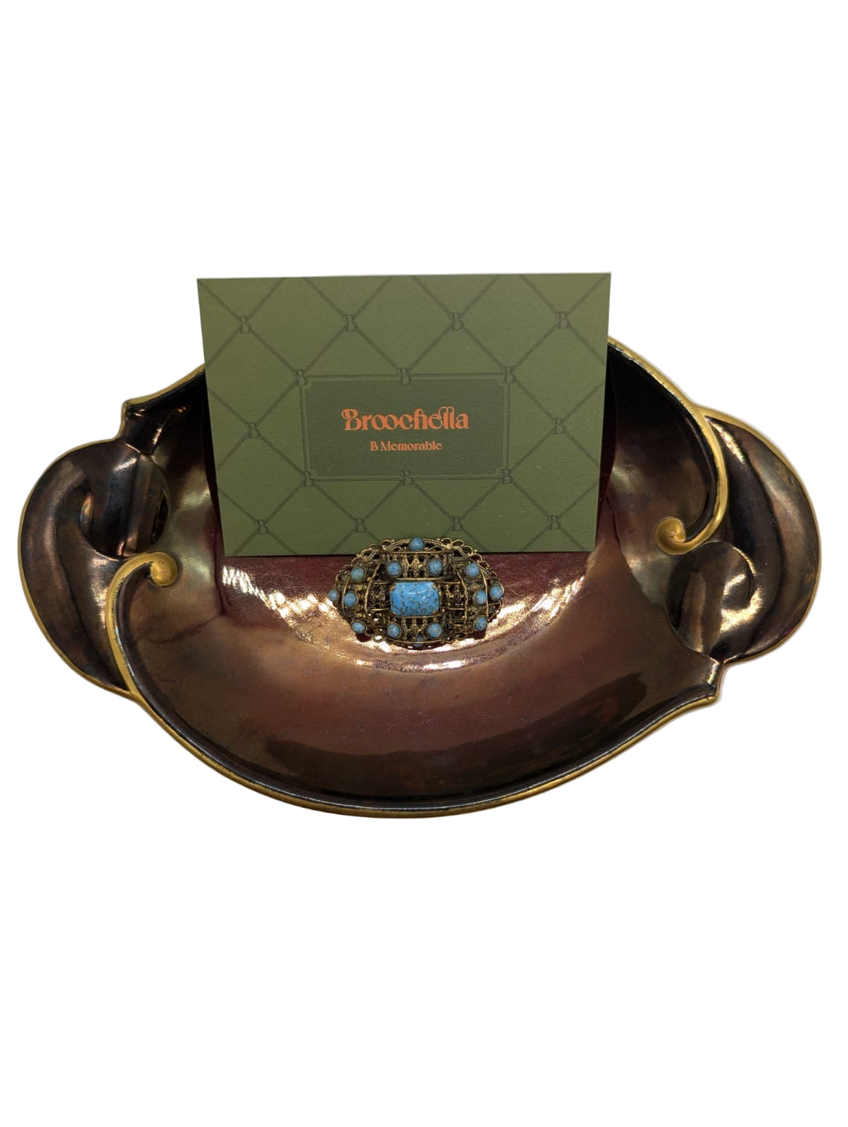 Tesoro Azzurro Czech Filigree Vintage Brooch Pin