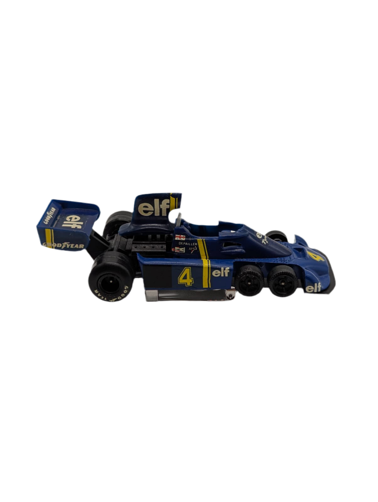 Broochella Blu Tyrrell No. 4 formula one race car brooch pin blue men’s designer vintage