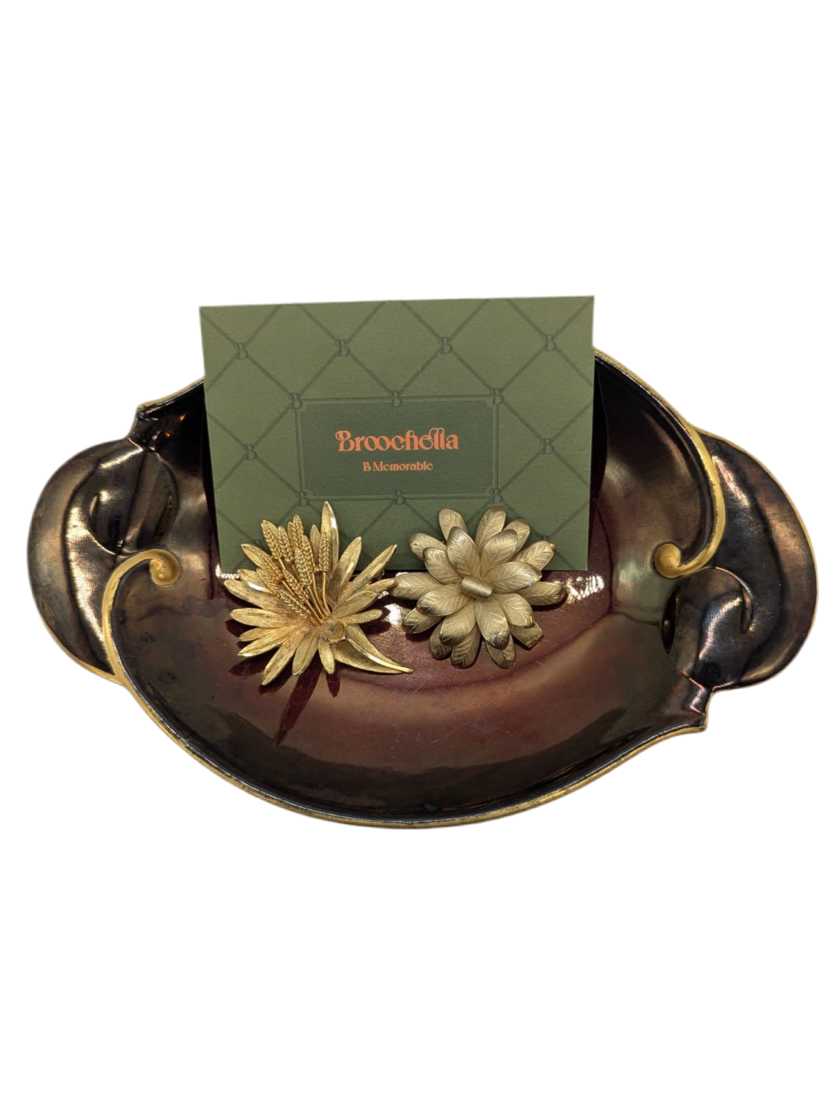 Two Golden Blooms Vintage Brooch Set