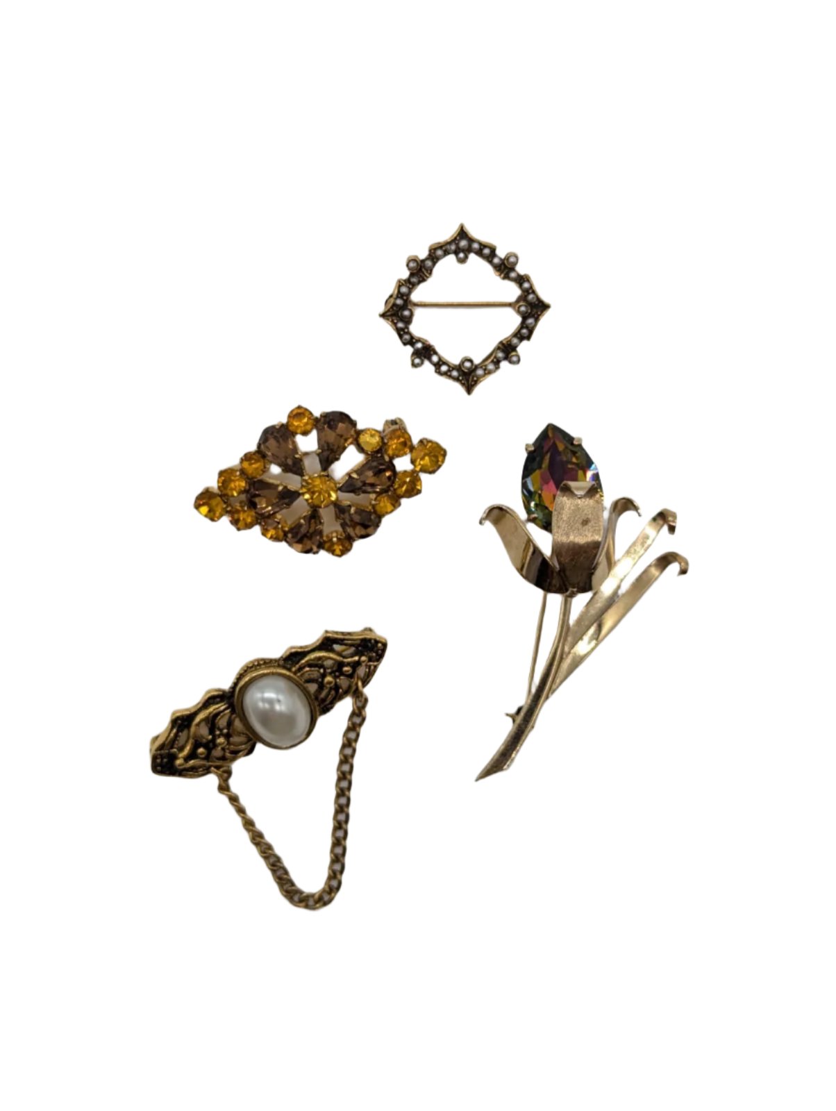 The Golden Relics Vintage Brooch Set