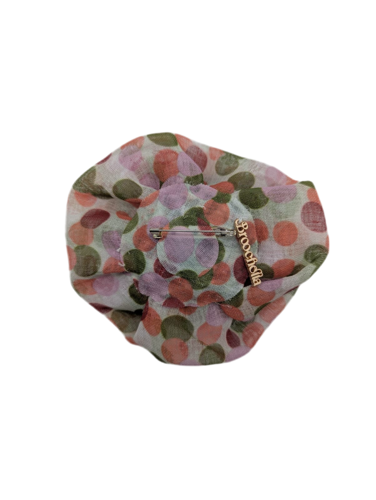 Broochella Men’s brassica flower brooch pin pink green spot polka dot handmade designer luxury 