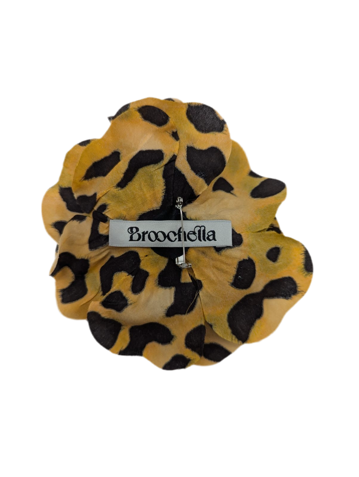 Broochella Men's Leopard flower brooch pin animal black brown handmade luxury designer 
