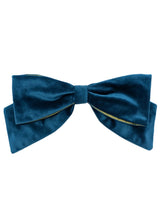 Load image into Gallery viewer, Velvet Bows - Peacock Blue / Lime
