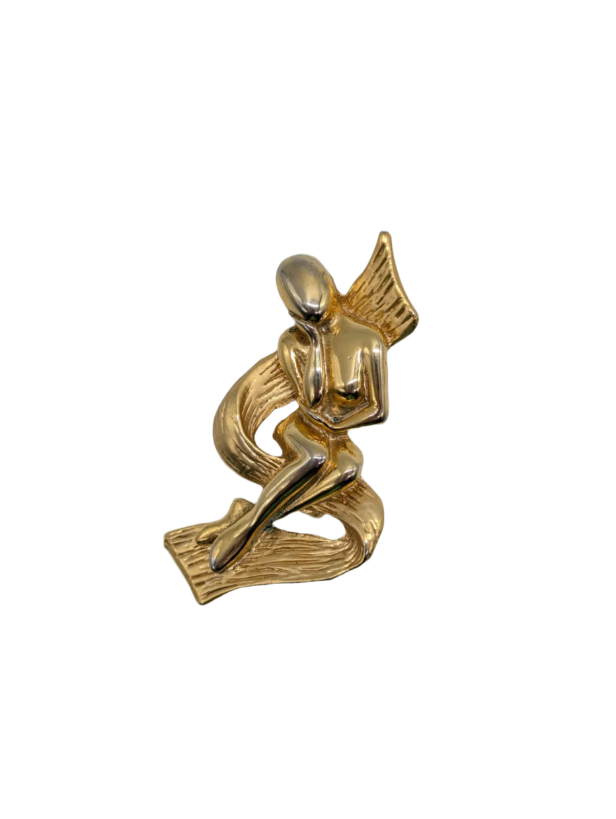 Broochella Men's Muse vintage brooch pin  gold tone metal women's figure body designer luxury