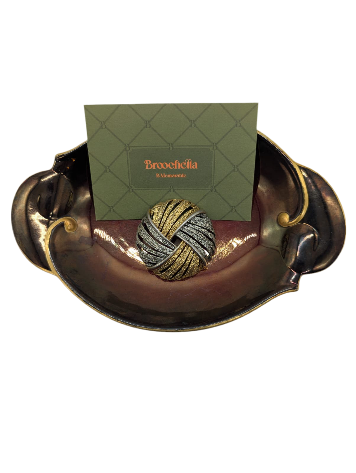 Interlace Vintage Button Brooch Pin