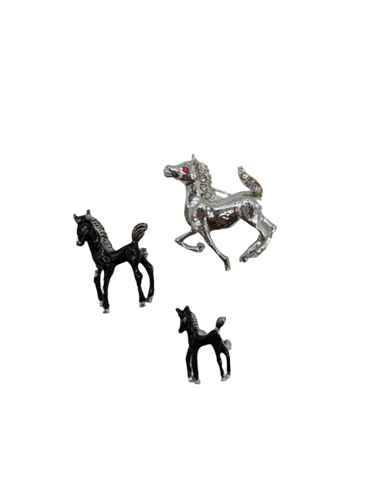 Stallion Charm Vintage Brooch Set