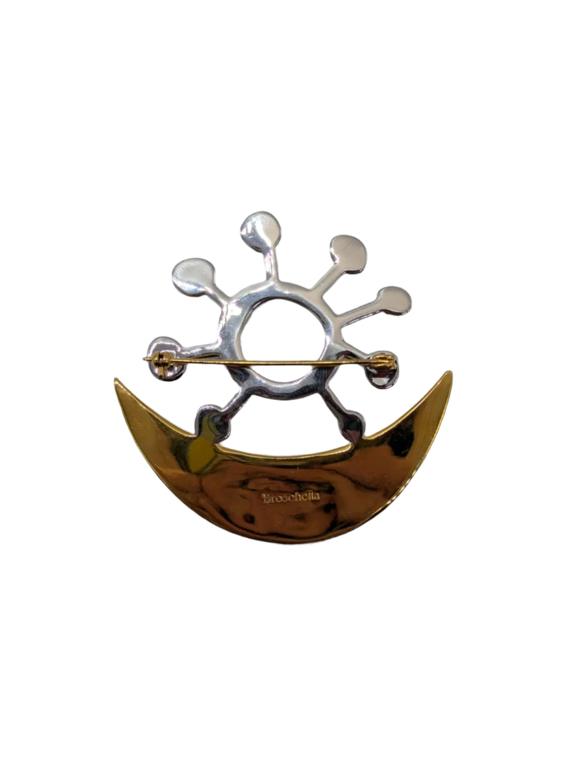 Broochella men’s brooches with meaning brooch pin Love and Harmony Adinkra gold silver tone metal luxury designer 