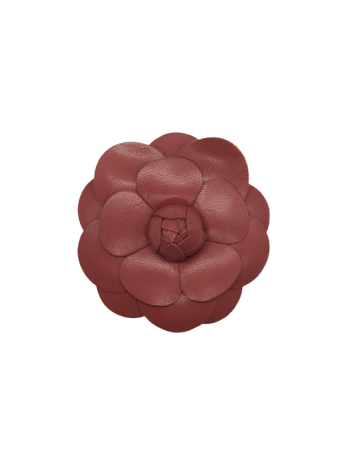 Broochella Men’s Camelia Uomo brooch pin leather flower handmade luxury designer rose gold pink