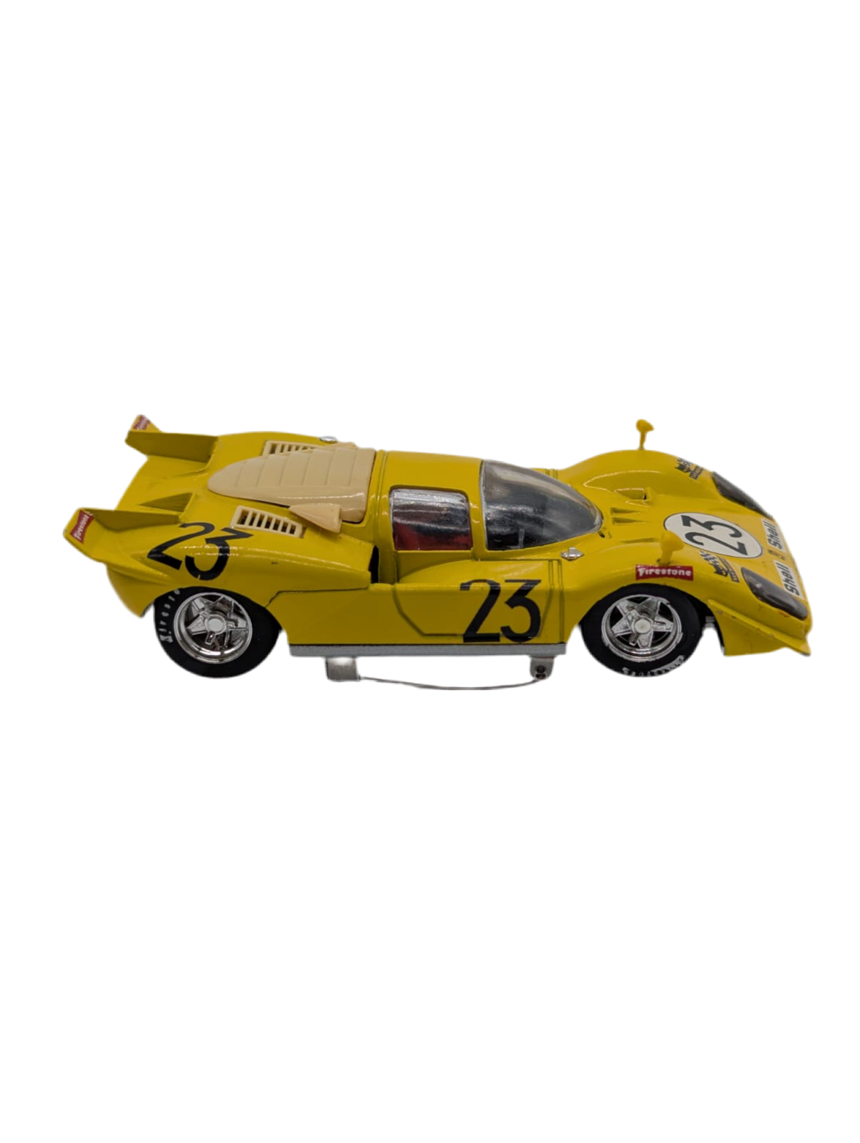 Broochella Giallo Sprint No.23 Endurance racing car Vintage Formula One yellow brooch pin men's  upcycled designer 