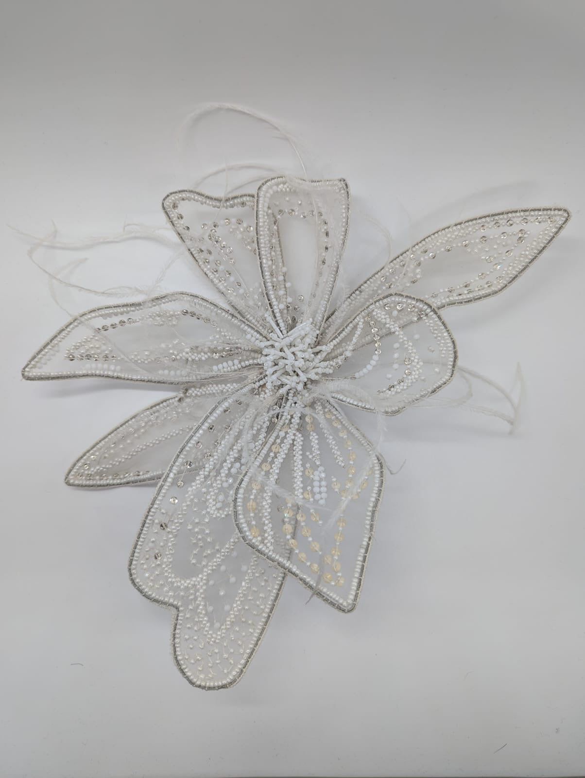 Broochella Azalea hand beaded white flower brooch pin luxury designer women’s 