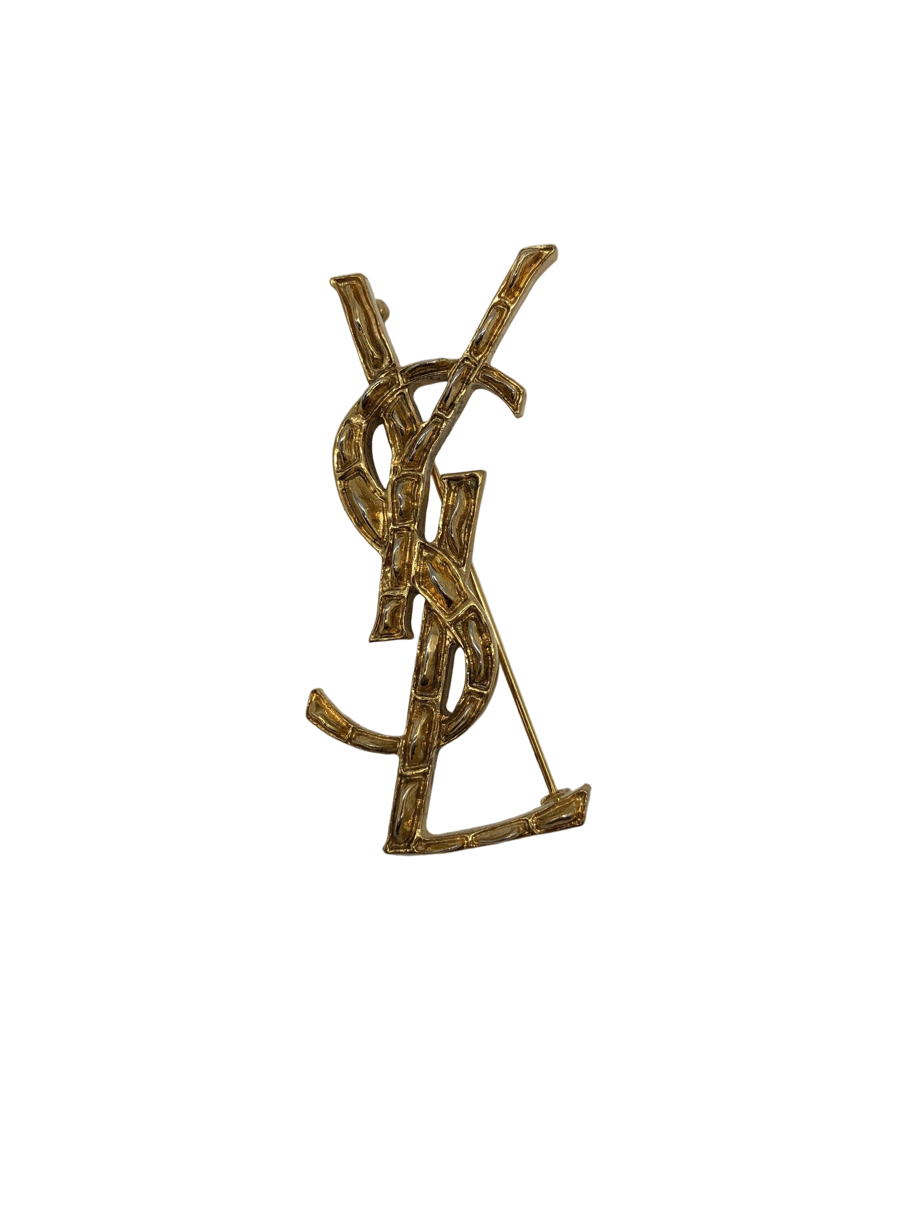 Yves Saint Laurent Vintage Logo Brooch