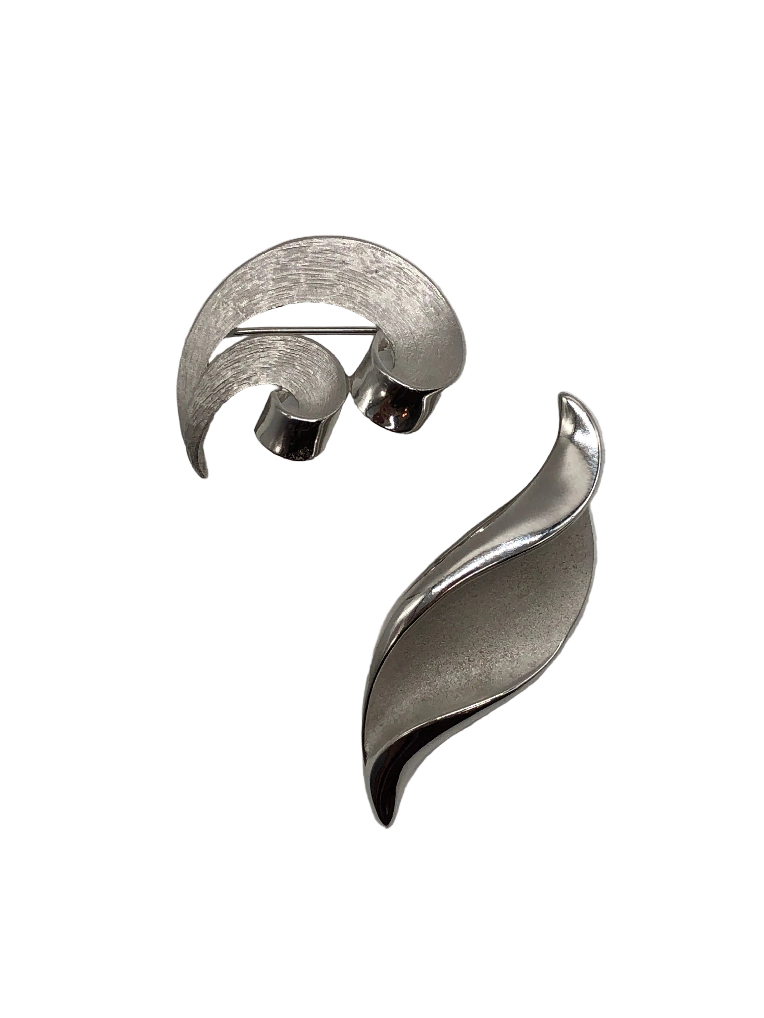 Trifari Silver Tone Vintage Brooch Set