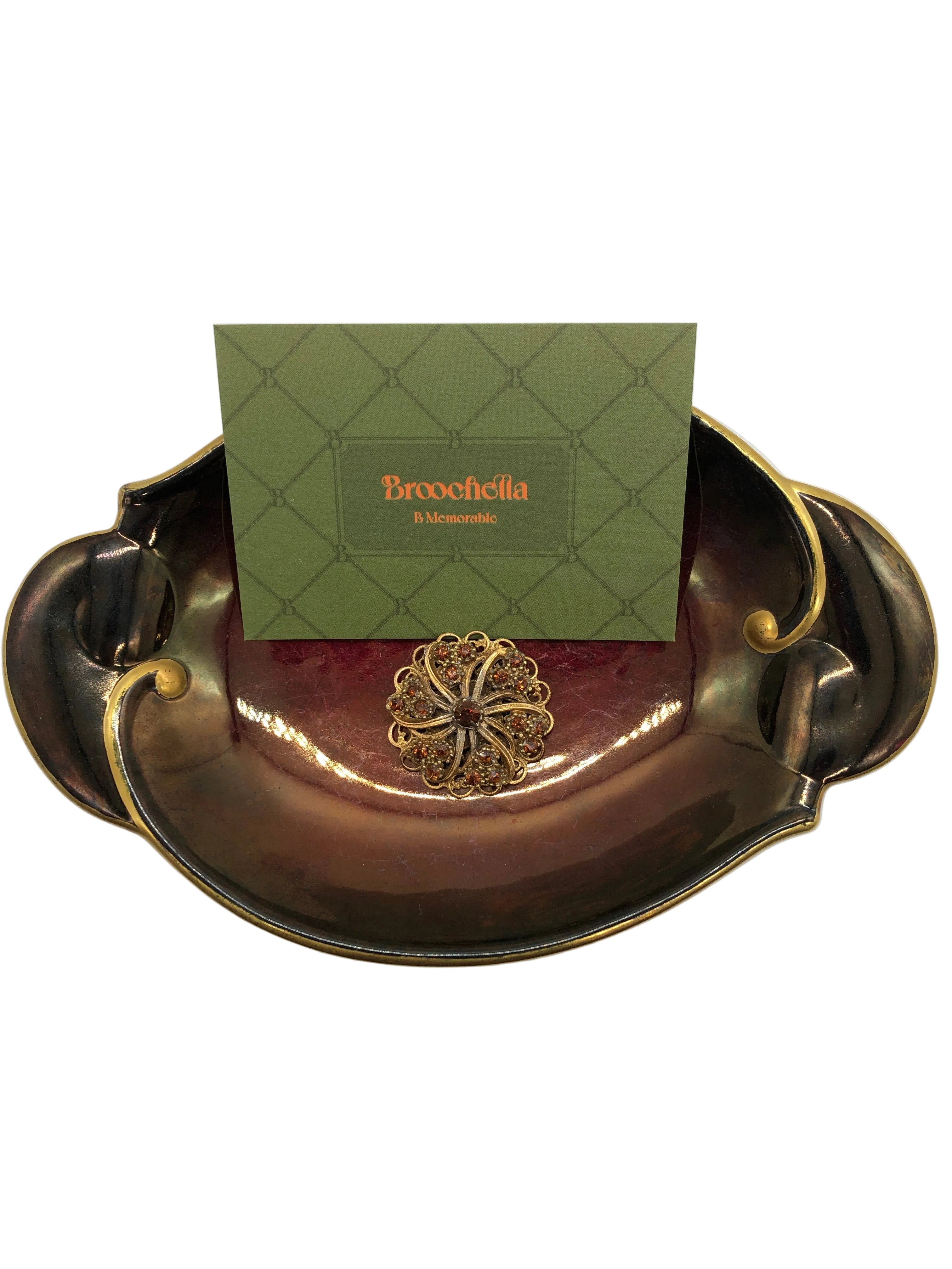 Fleur d’Ambre Vintage Czech Filigree Brooch