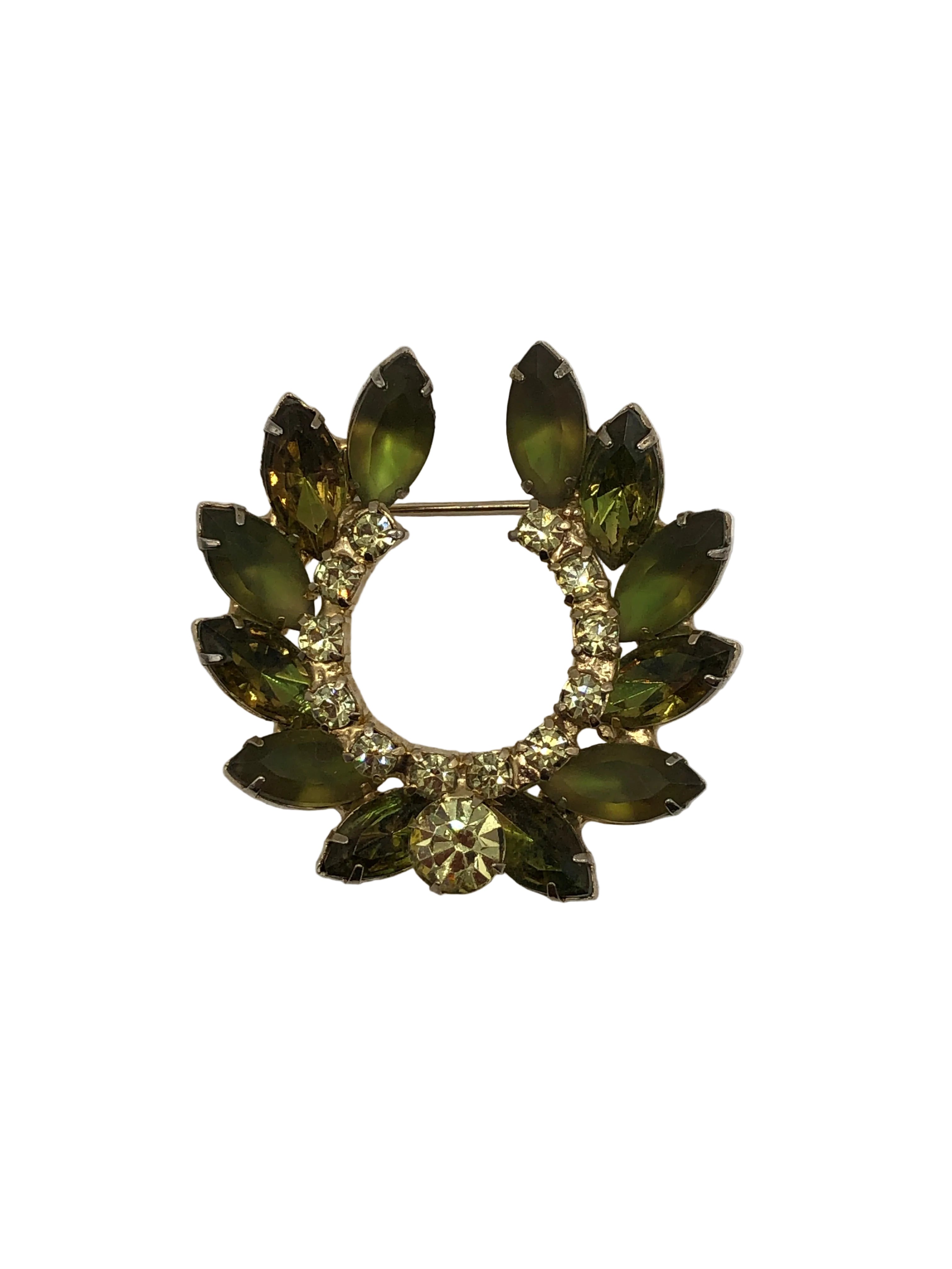Couronne Émeraude Vintage Brooch