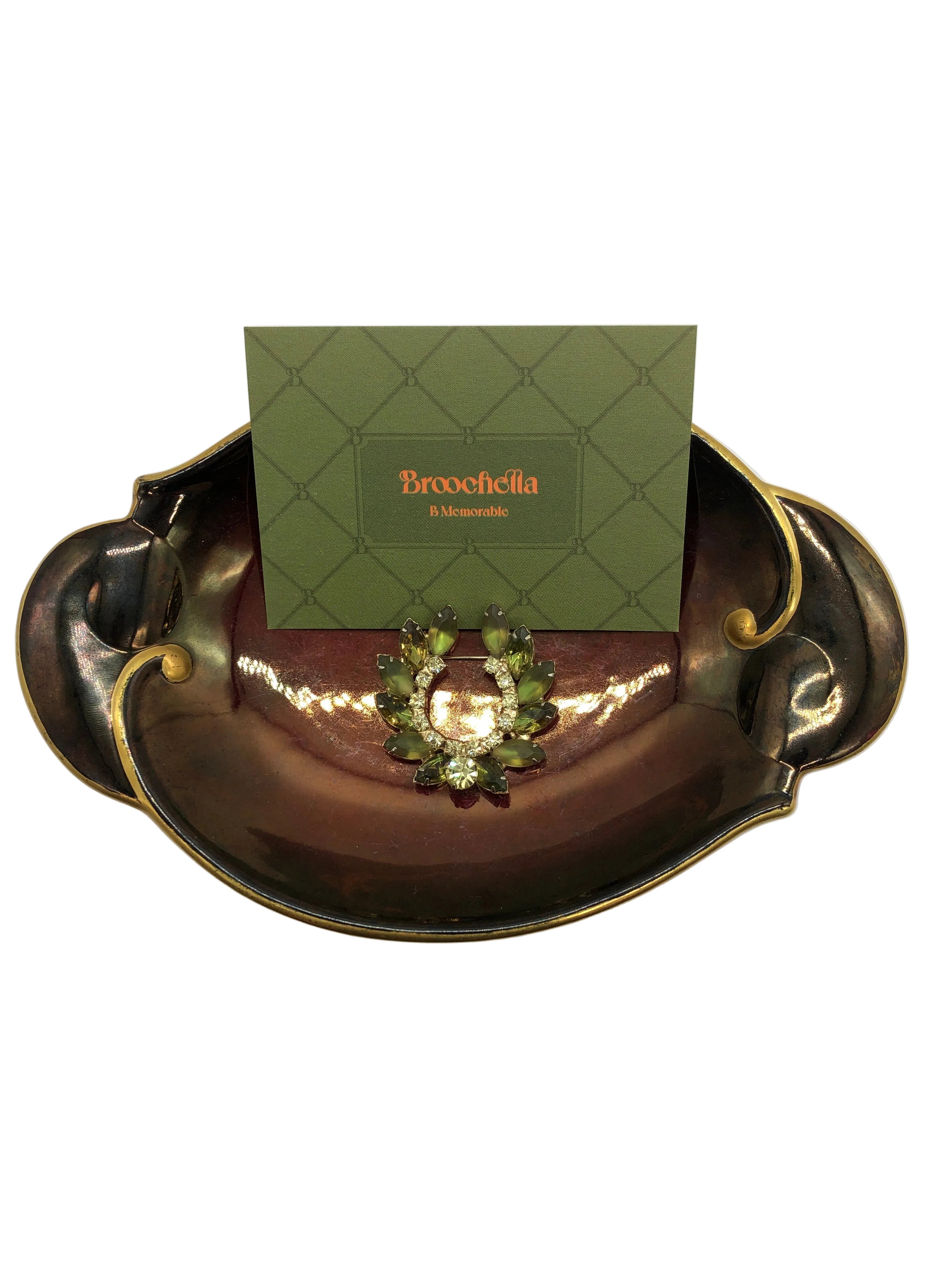 Couronne Émeraude Vintage Brooch