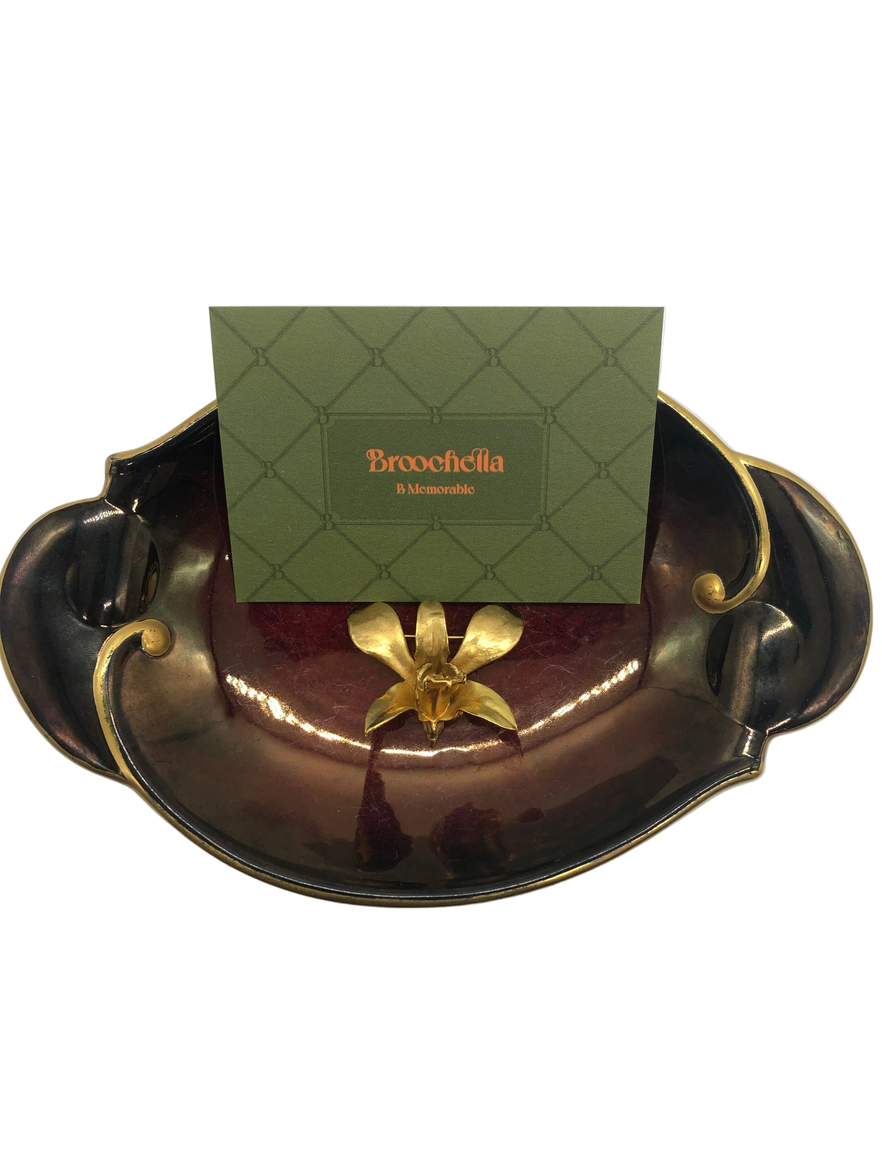 Risis Gold Plated Orchid Vintage Brooch