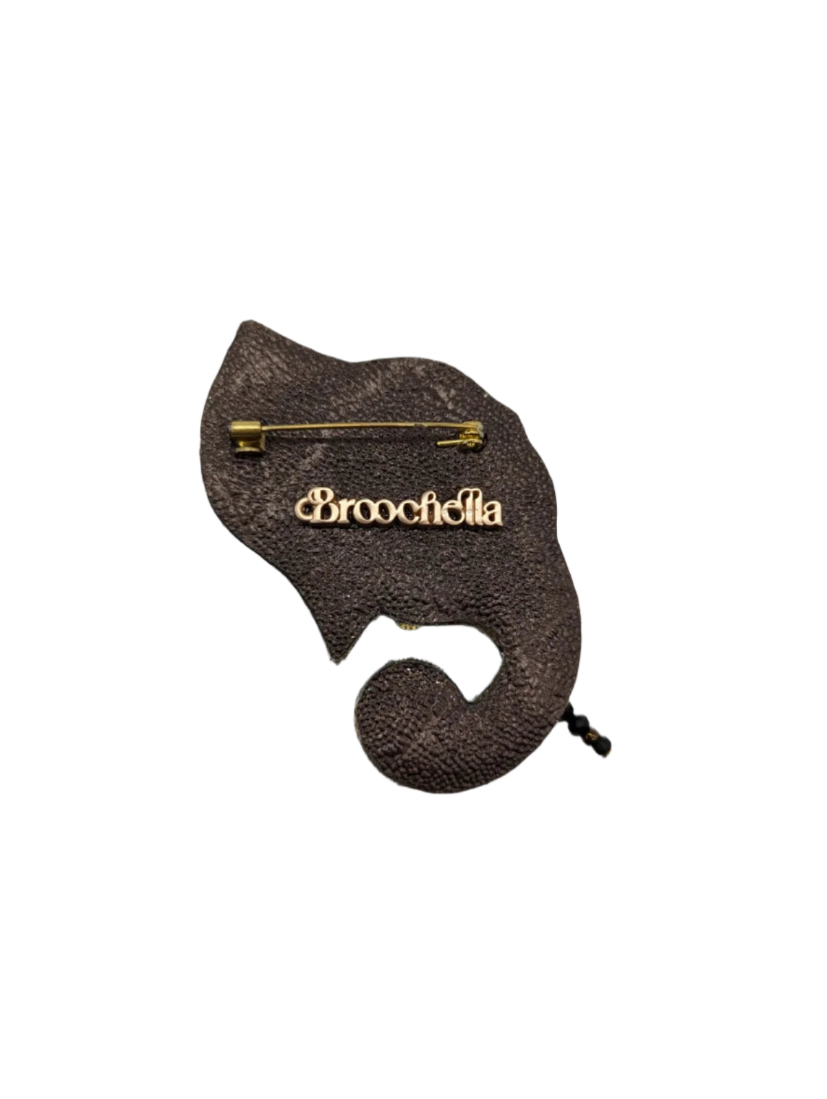 Broochella elephant brooch pin hand beaded black gold sequin animal luxury designer women’s men’s handmade 