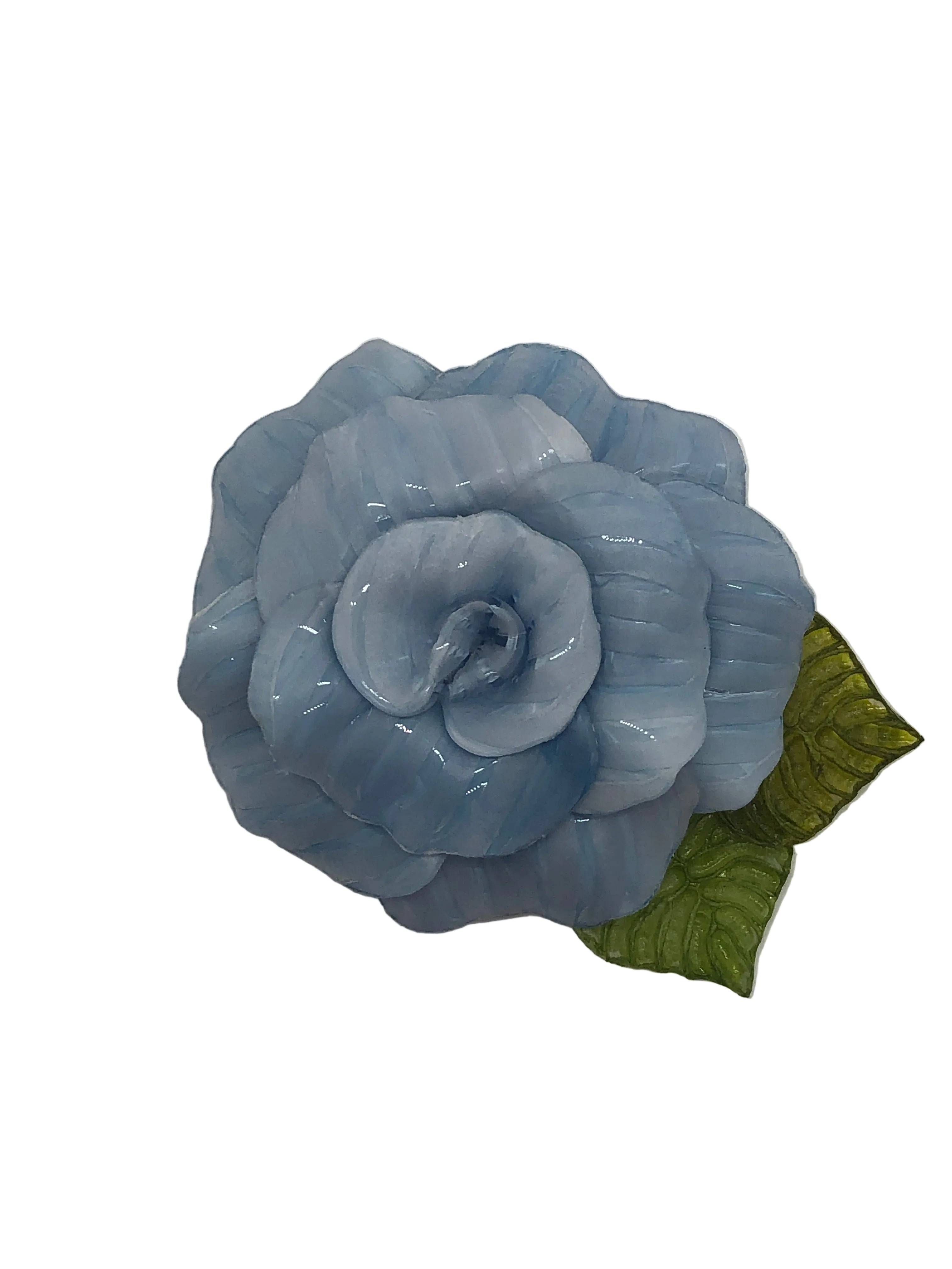 Broochella Fabrice Flower brooch pin handmade made in France luxury designer men's women's accessory blue
