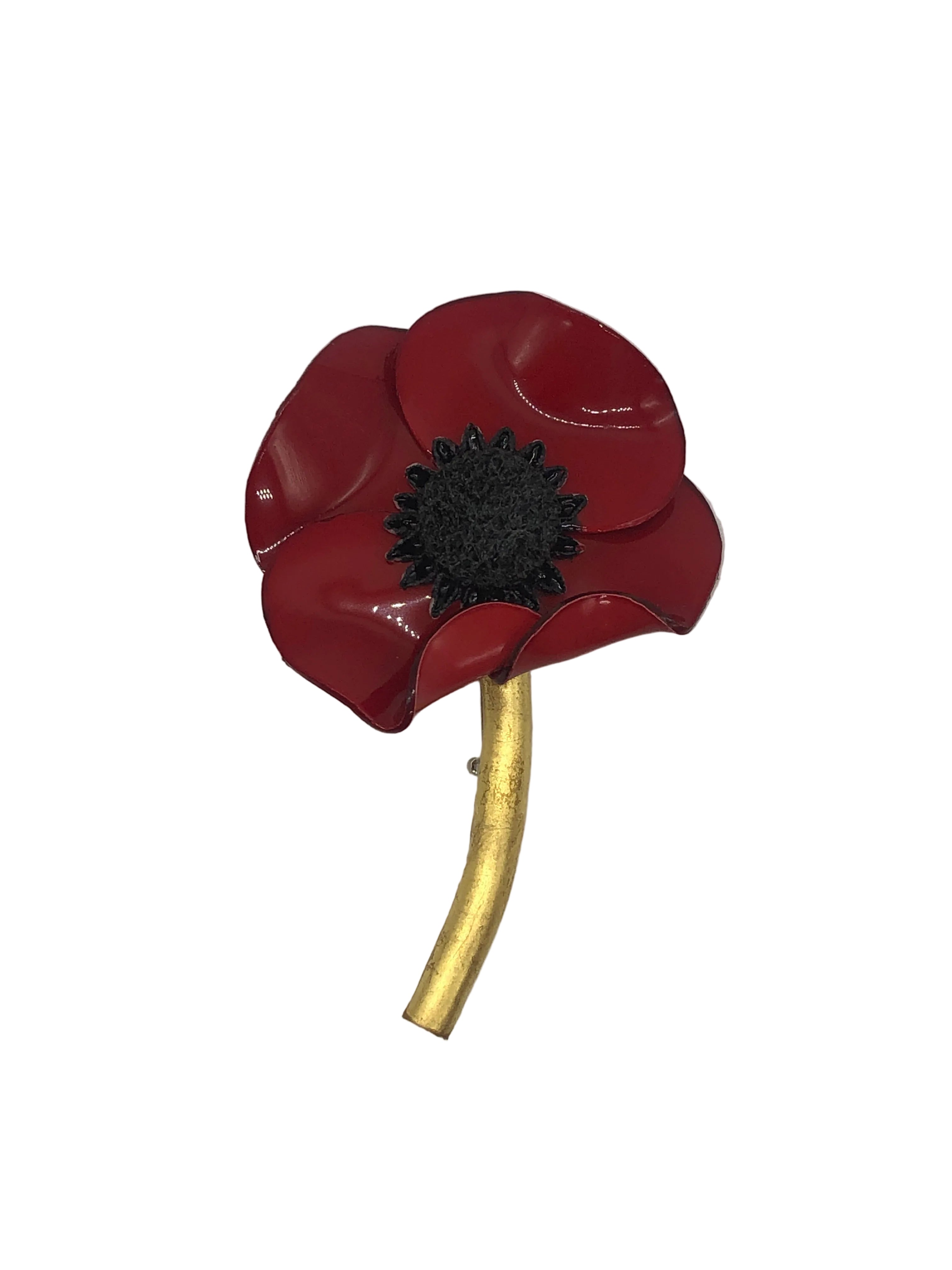 Broochella Fabrice Flower brooch pin Figural acetate handmade made in France luxury designer men's women's accessory red 