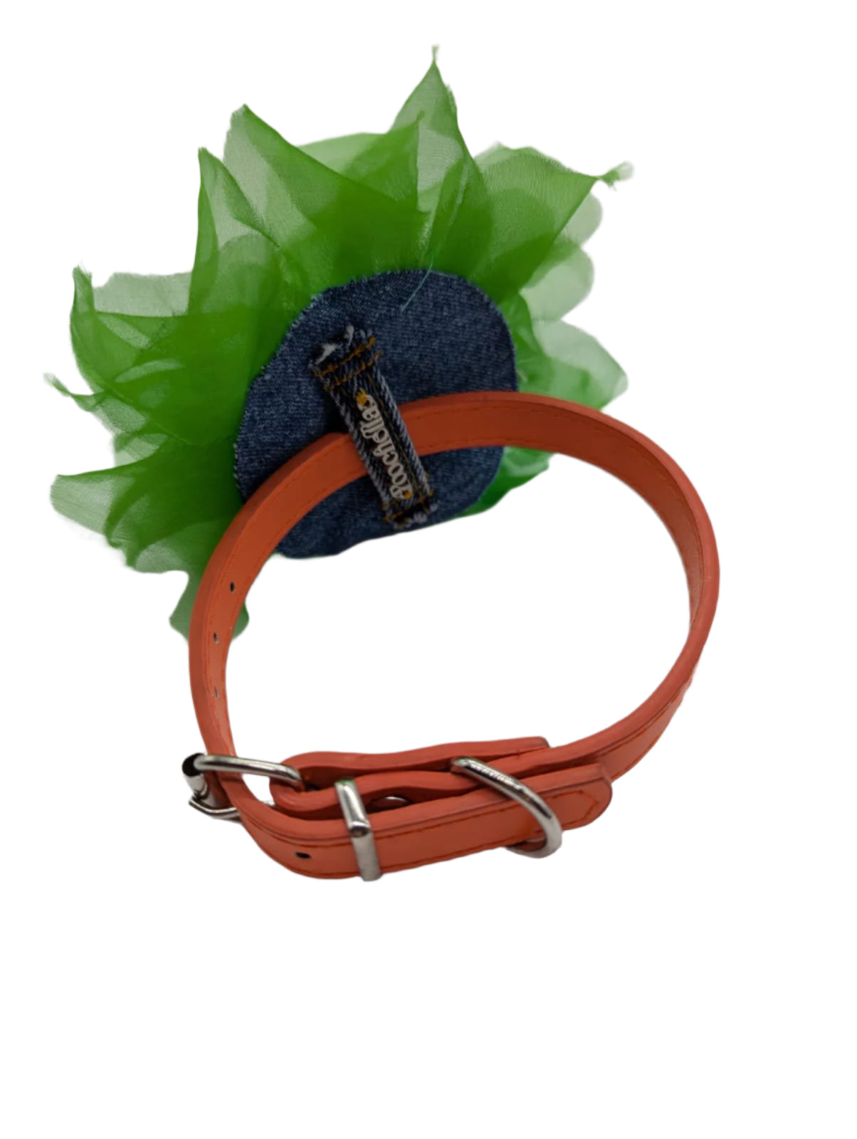 Broochella Poochella pet dog flower collar  accessory handmade luxury designer green brooch