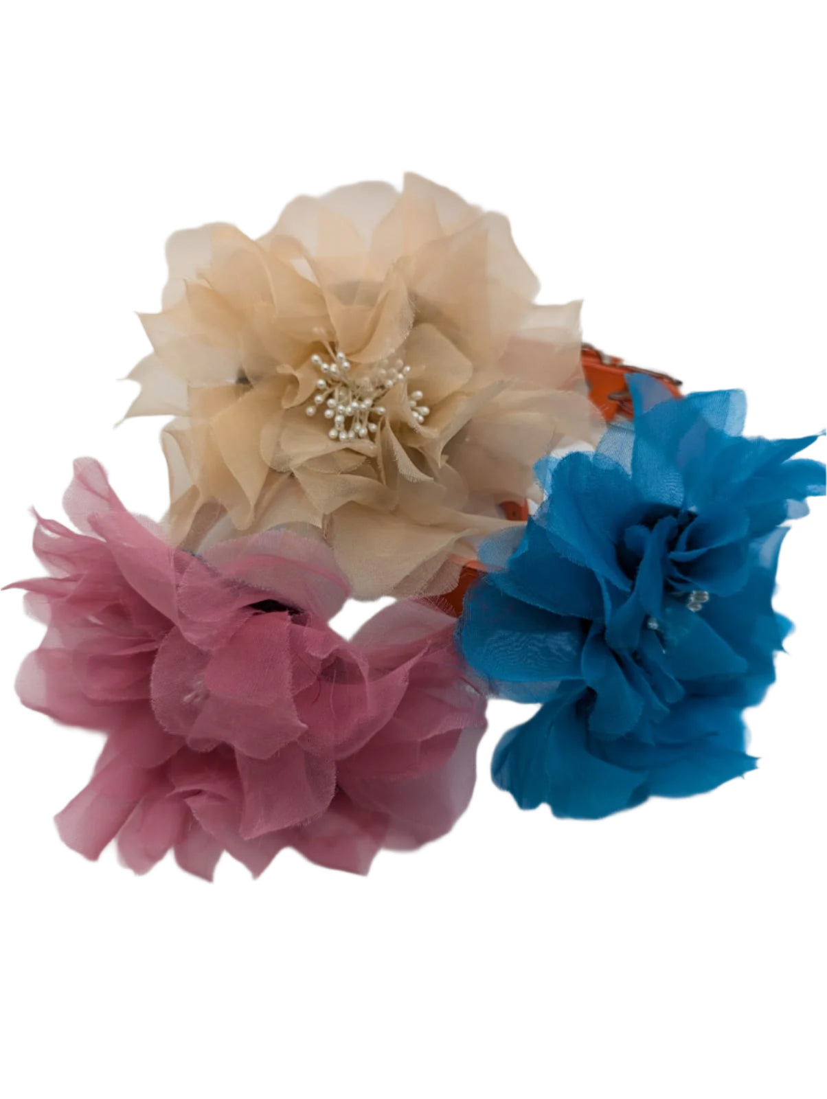 Broochella Poochella pet dog flower collar  accessory handmade luxury designer blue blush pink peach brooch