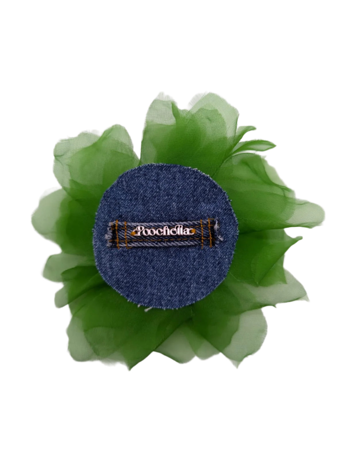 Broochella Poochella pet dog flower collar  accessory handmade luxury designer green brooch