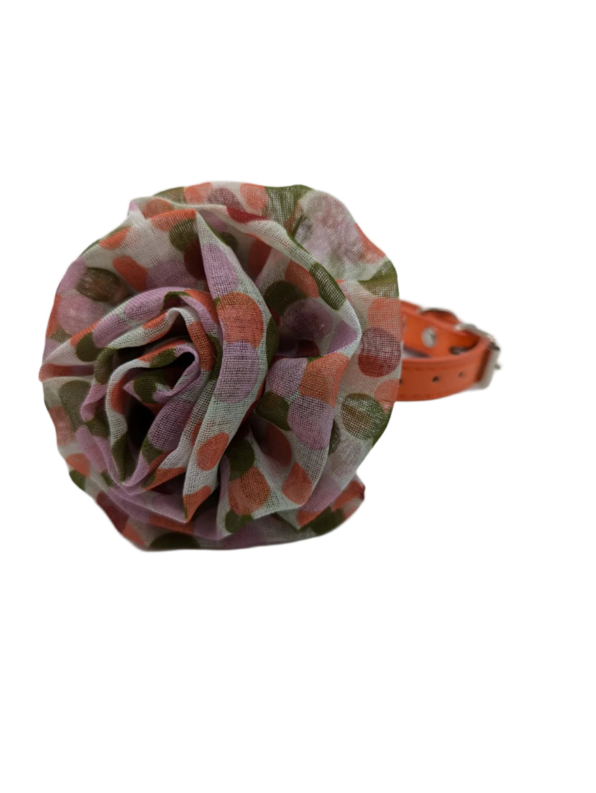 Broochella Brassica  Poochella Dog Pet flower brooch accessory handmade designer luxury polka dot spots green pink collar