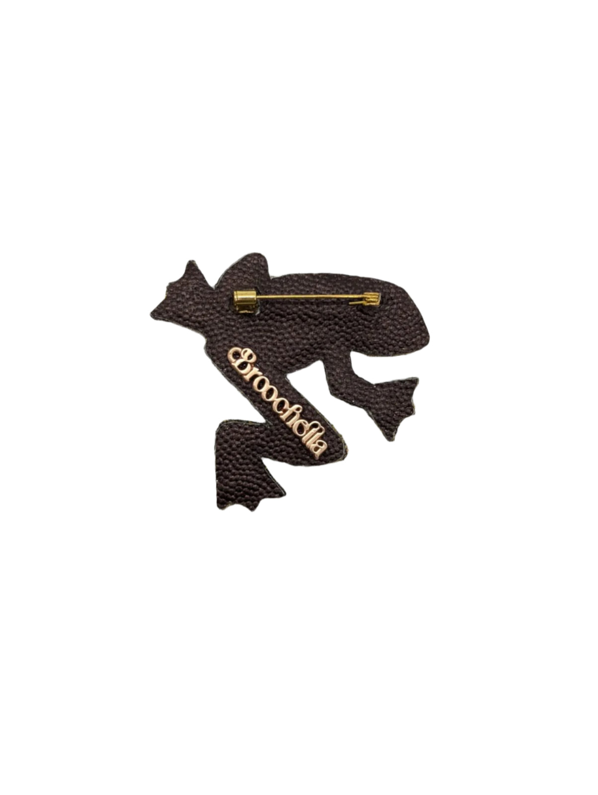 Broochella Rana Frog brooch pin metallic gold black hand beaded sequin handmade designer luxury 