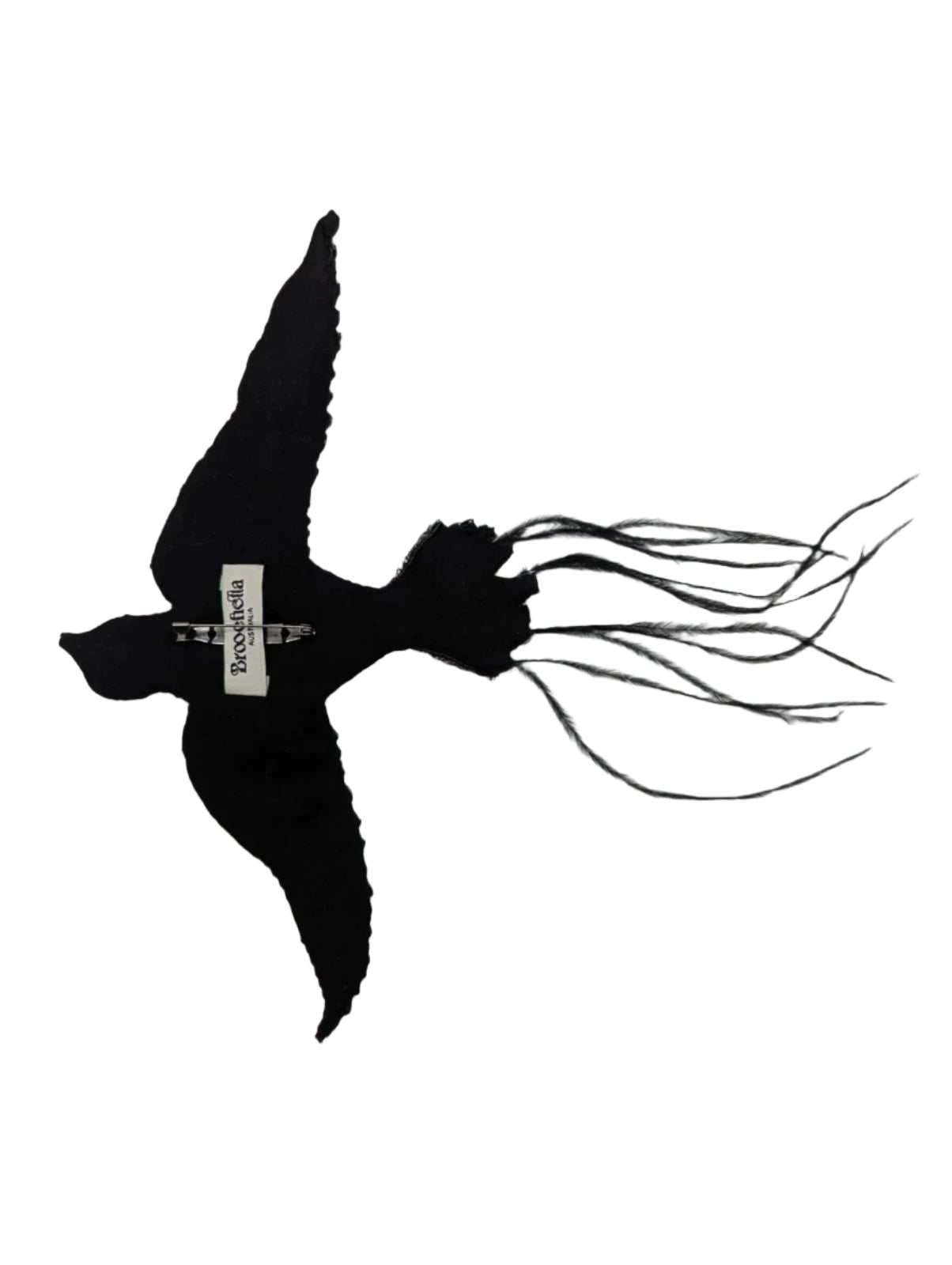 Broochella Rondine bird brooch pin Hand beaded sequin handmade black pink feathers men's women's luxury designer