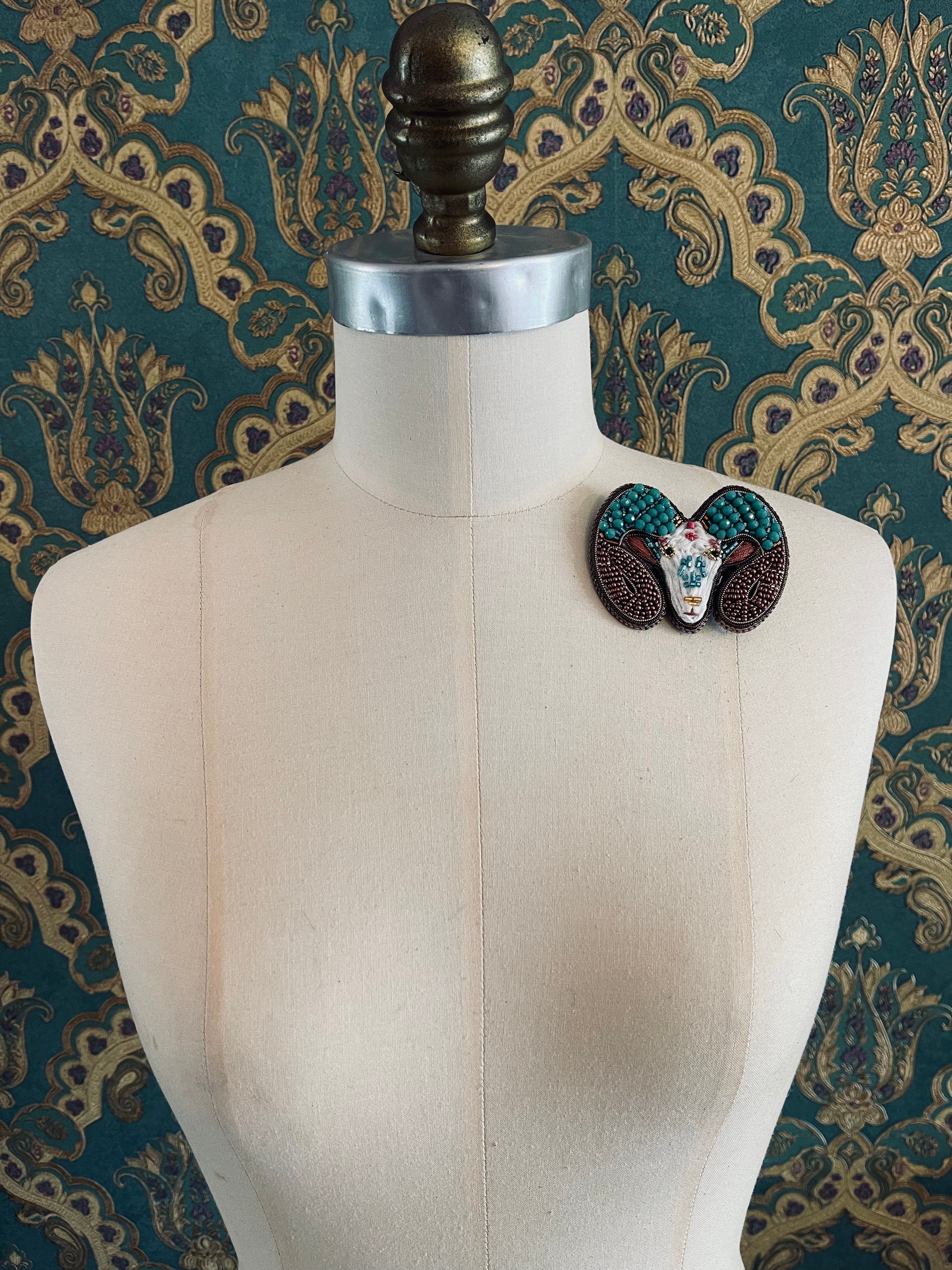 Aries Zodiac Brooch Pin