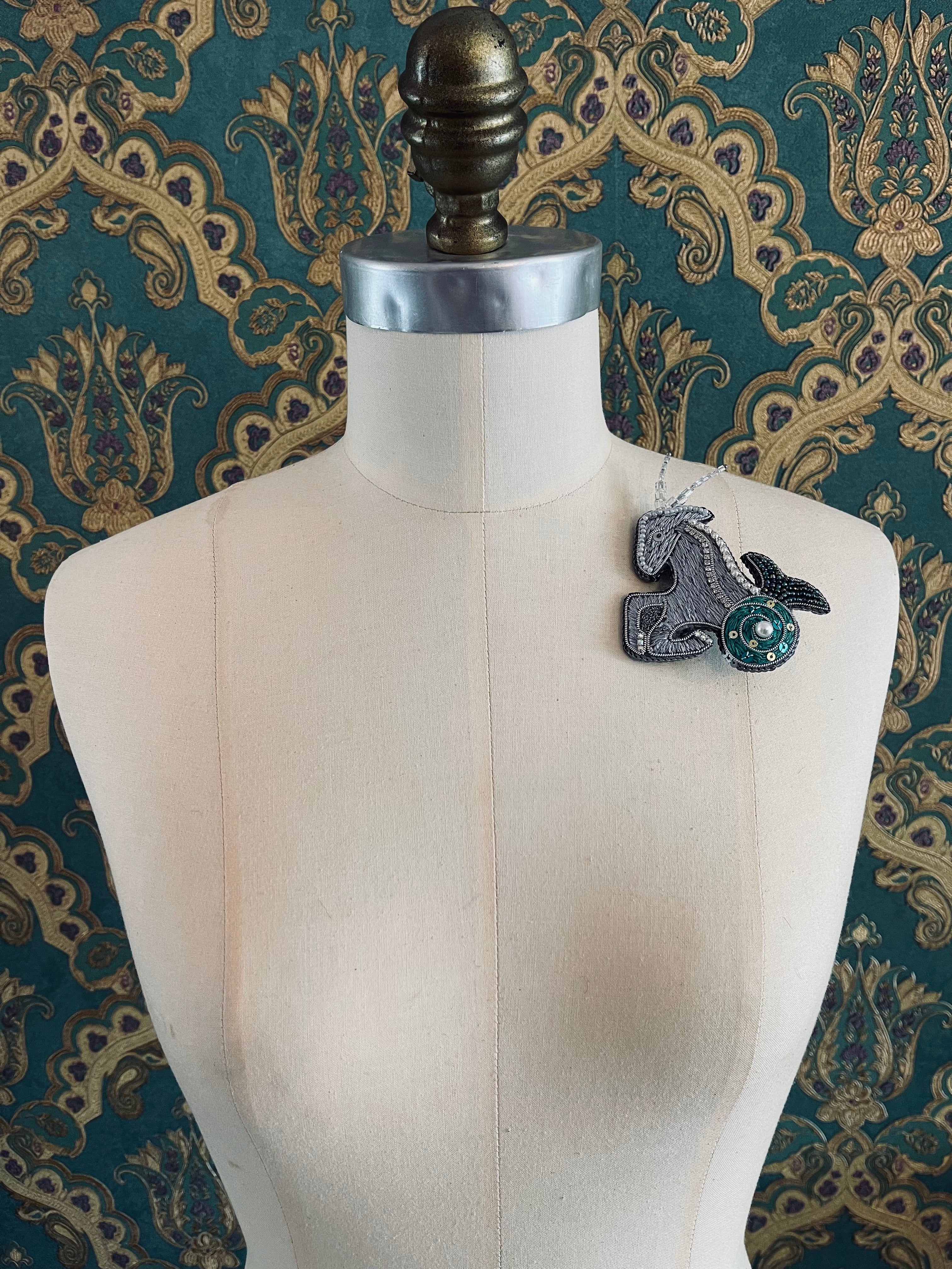 Capricorn Zodiac Brooch Pin