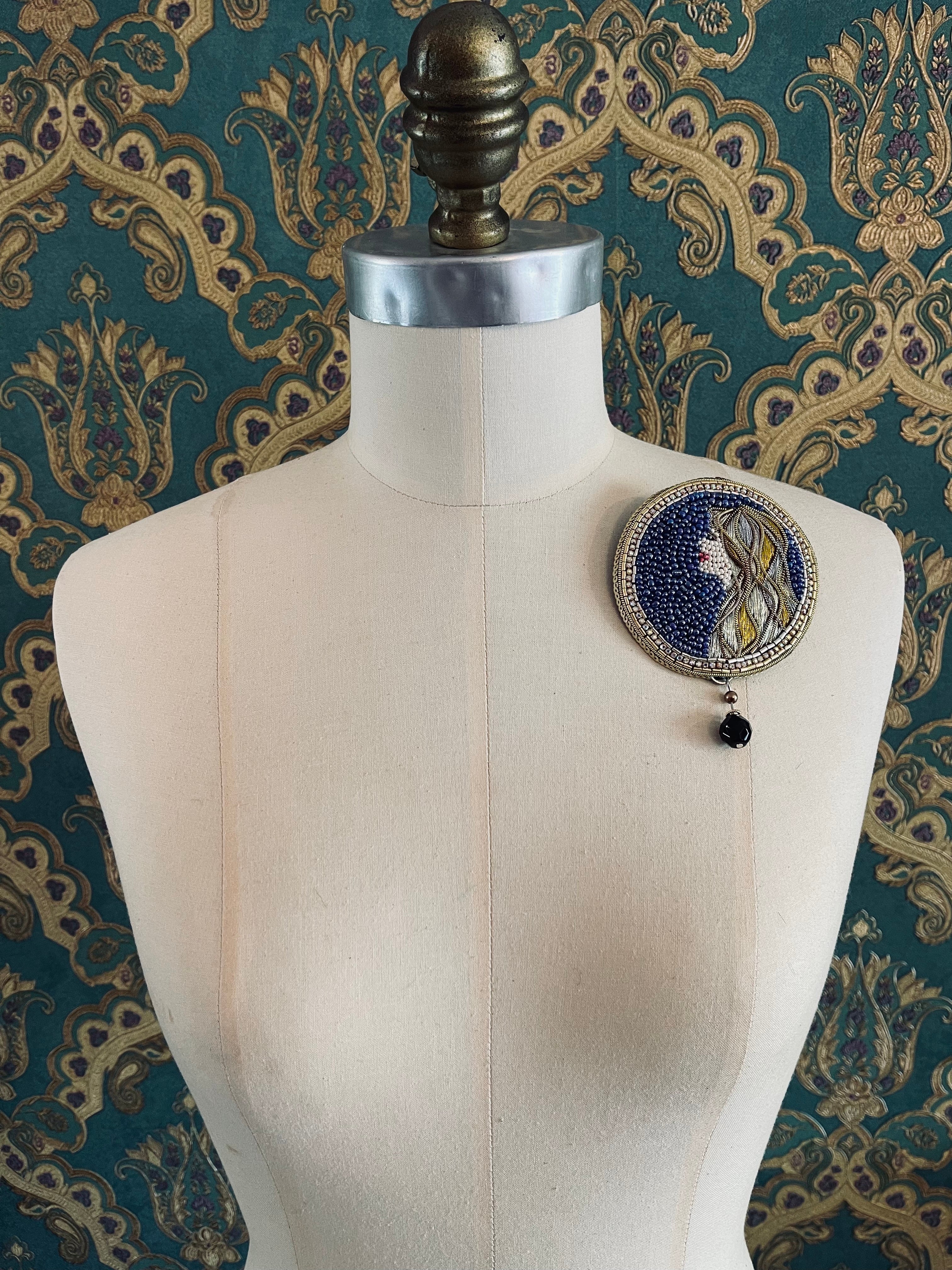 Broochella Virgo Zodiac brooch pin hand beaded handmade luxury designer men's women's unisex