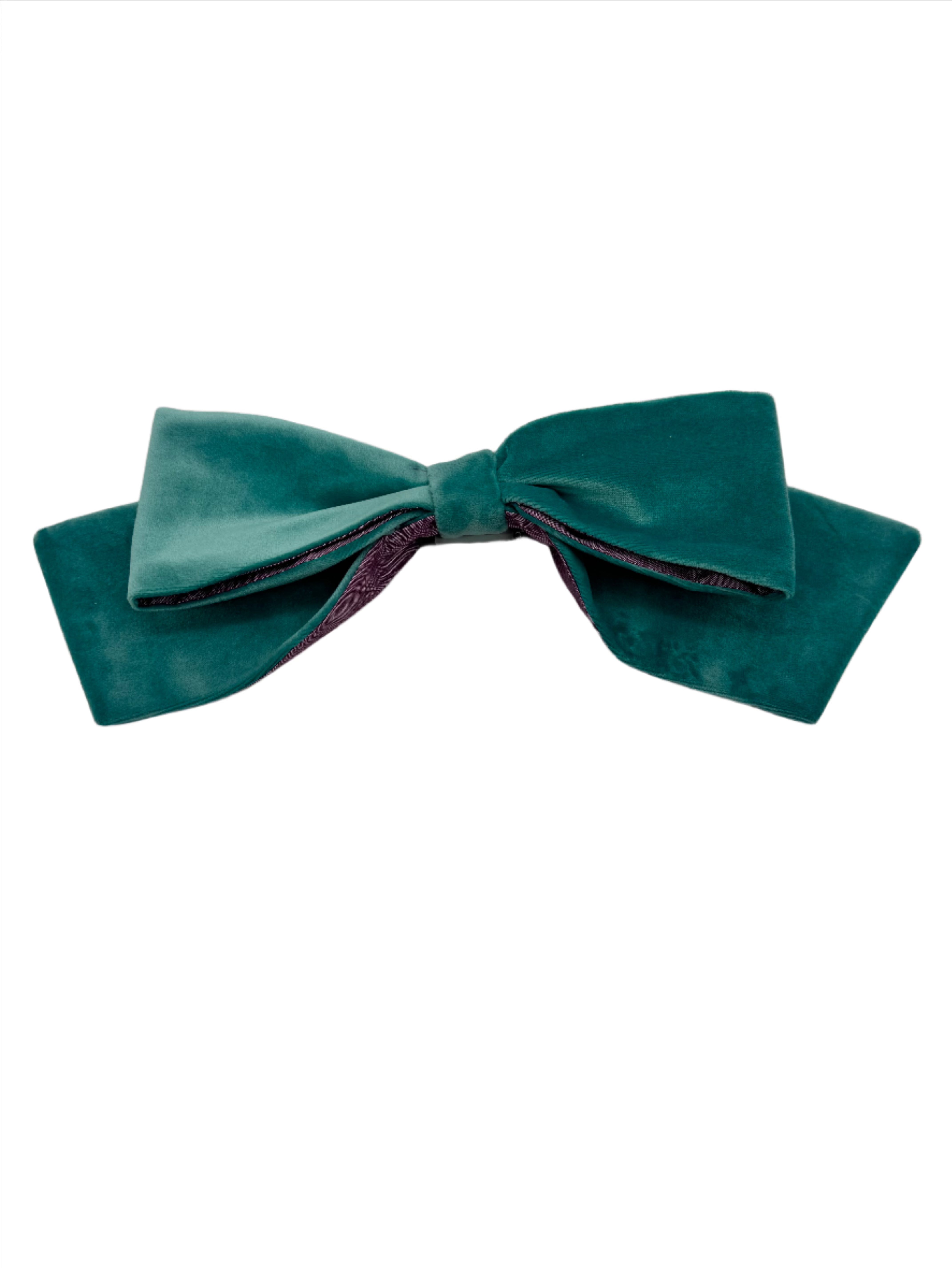 Velvet Bows - Aqua/Purple