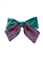 Load image into Gallery viewer, Velvet Bows - Aqua/Purple
