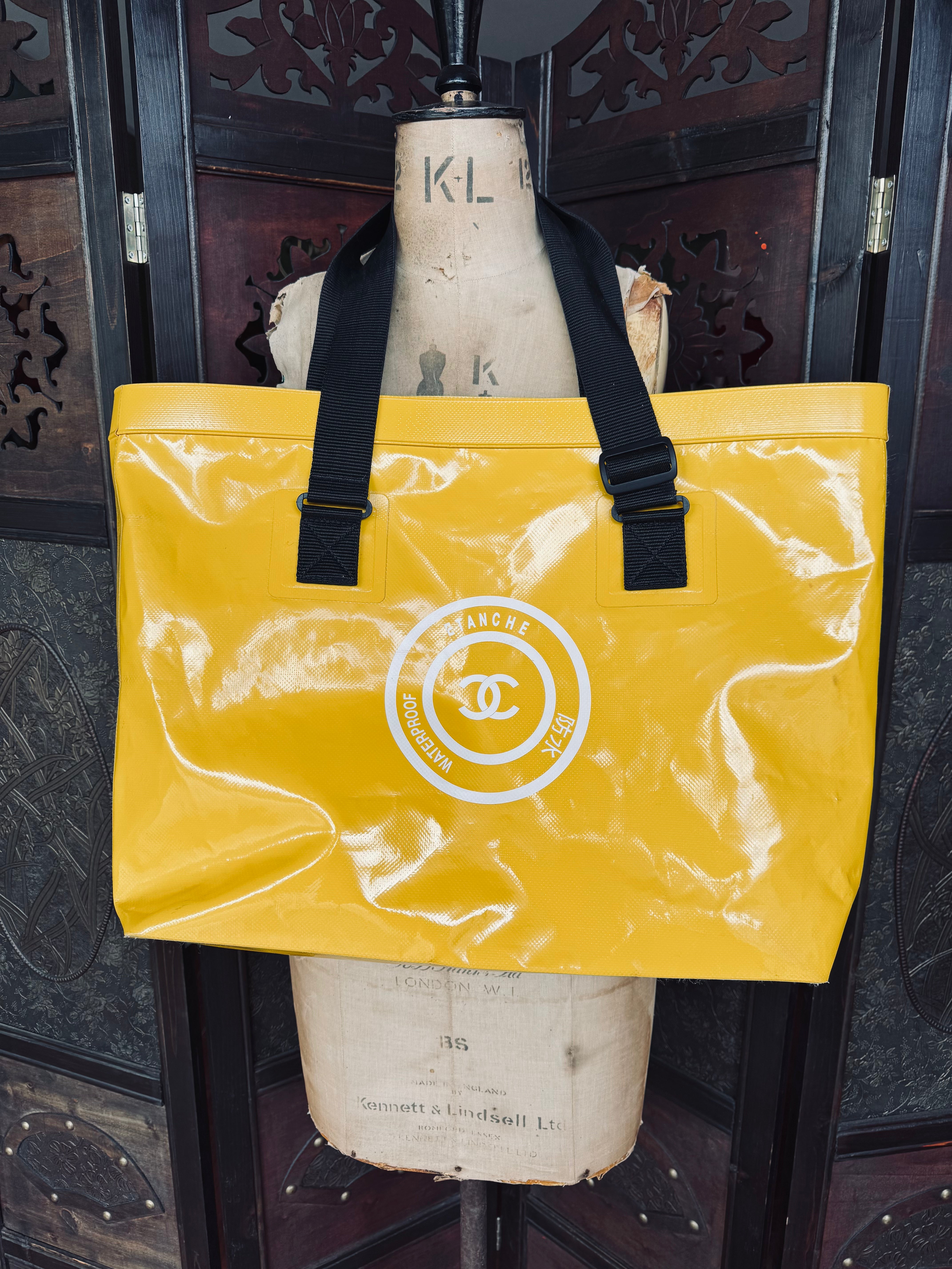 Chanel Yellow Large Waterproof Tote Bag