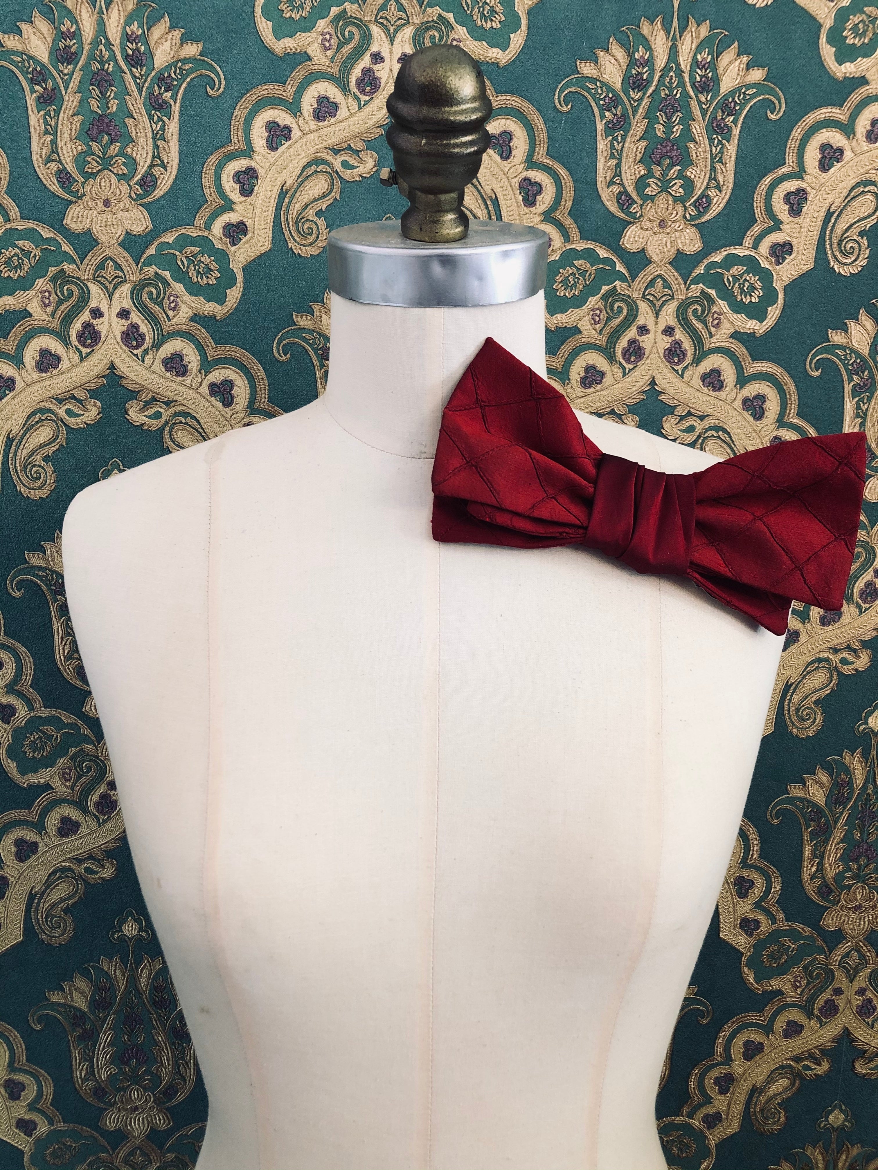 Broochella Marie Antionette silk bow brooch pin handmade luxury designer men's women's burgundy