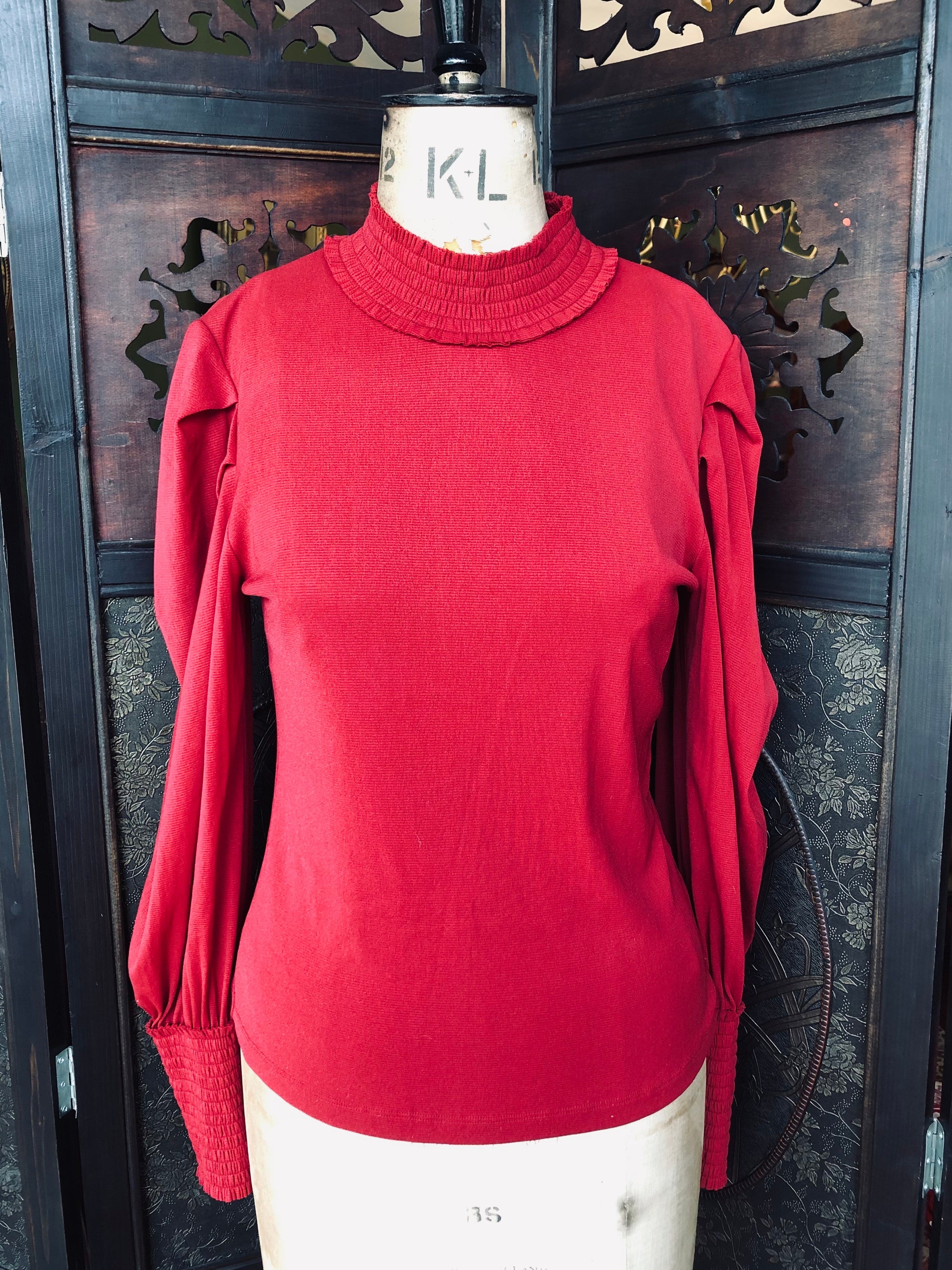 Vivienne Tam Red Mesh Top -Size M