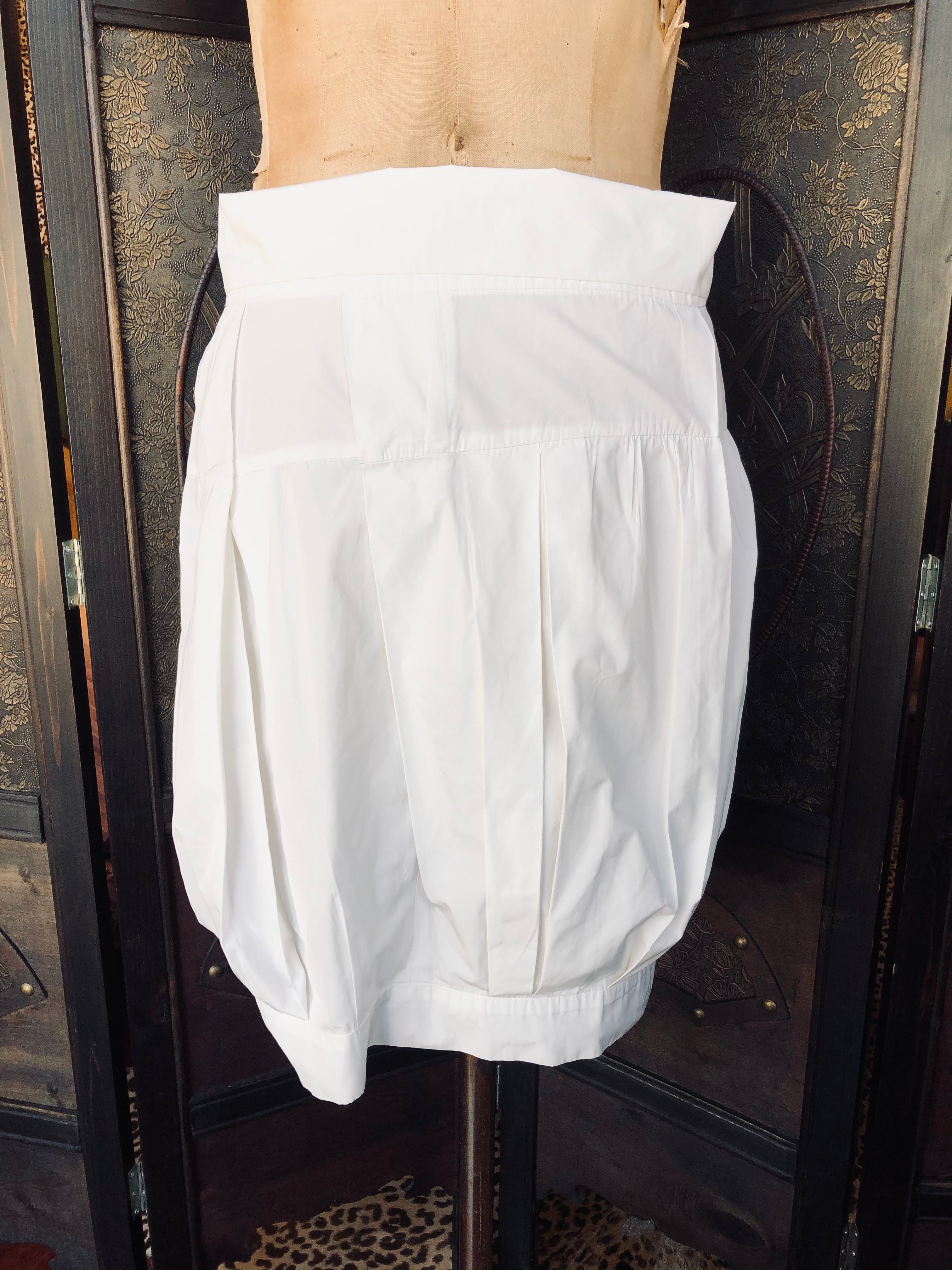 Dries Van Noten Sculptural Skirt – Size 36 white luxury designer