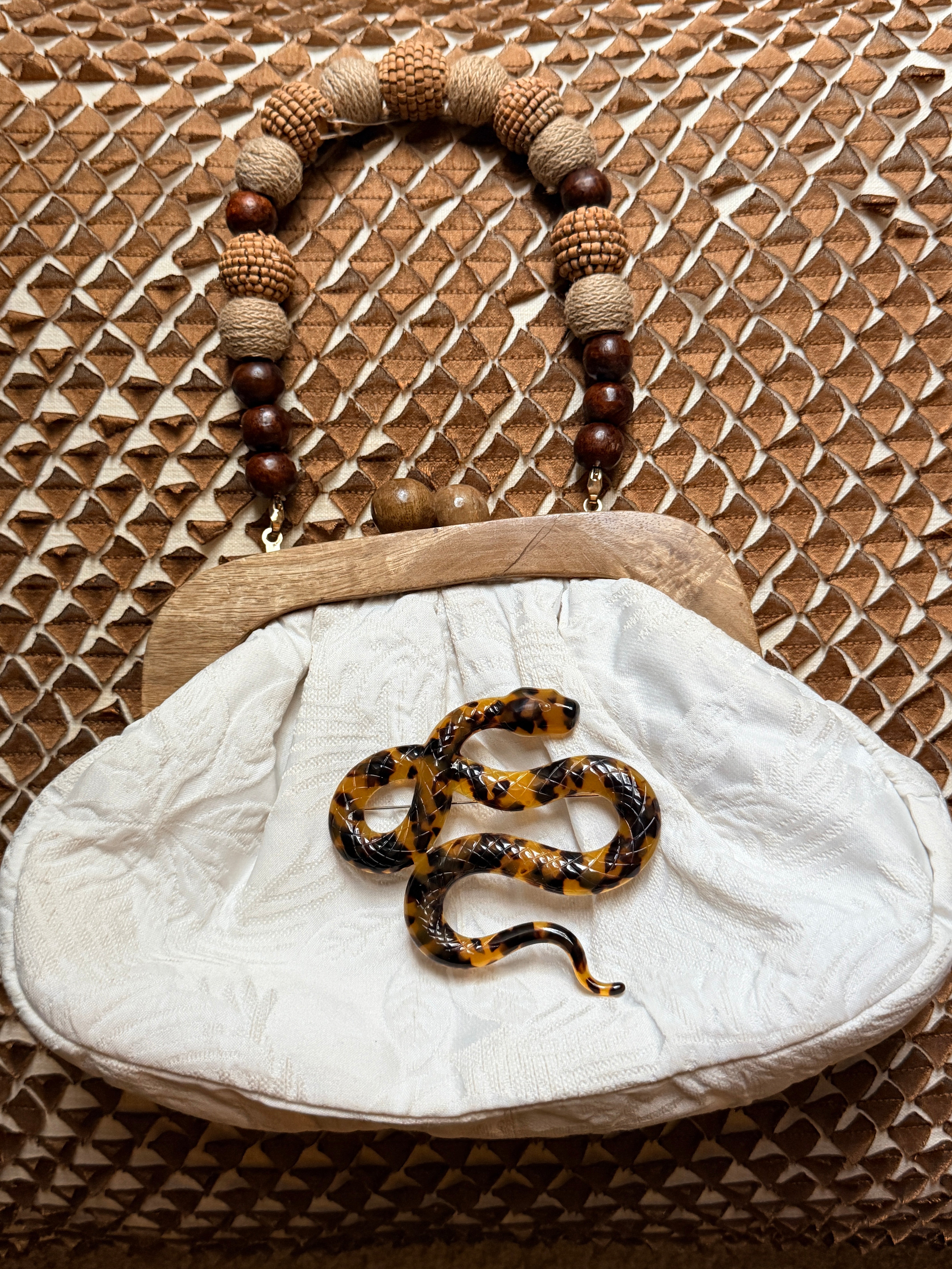 Animalia Tortoiseshell Snake Brooch