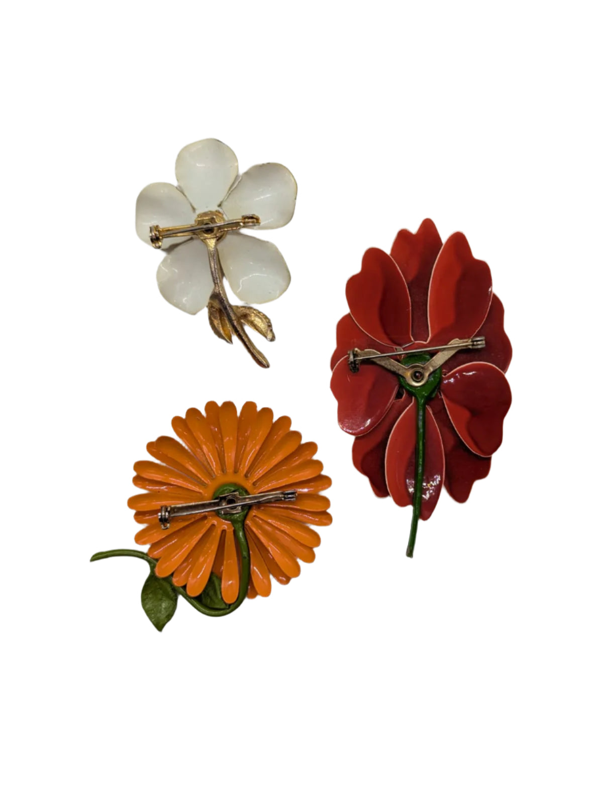 Broochella Autumn Bloom enamel vintage brooch trio set metal men’s women’s 