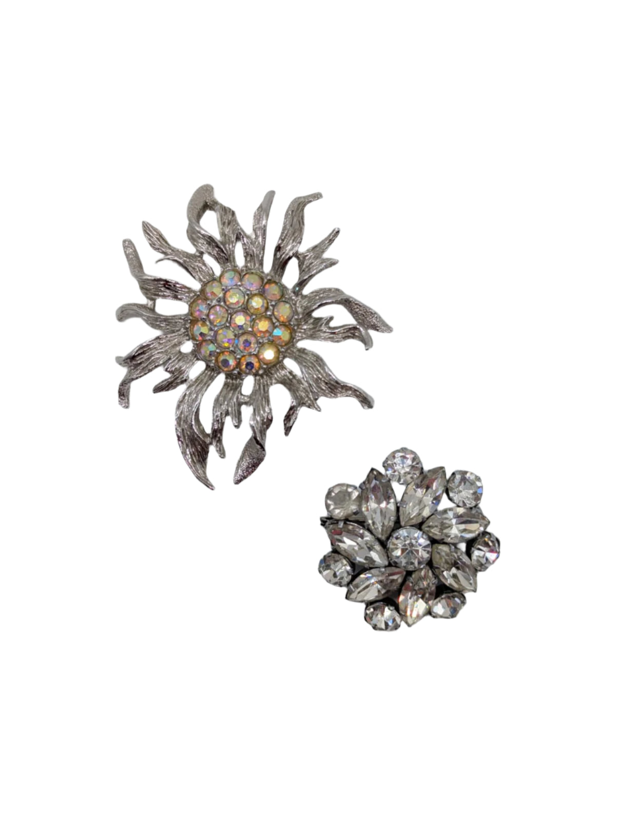 Starry Petal Bloom Vintage Brooch Pin Duo