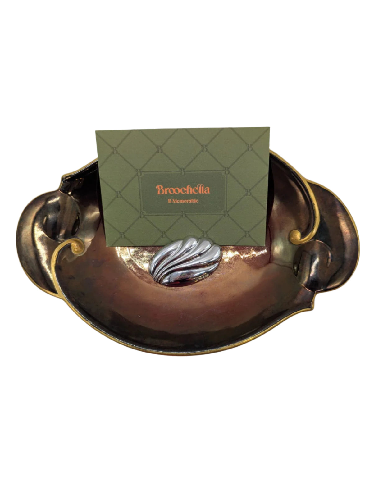 Broochella Liquid Silver Wave vintage brooch pin silver tone metal designer luxury women’s men’s 